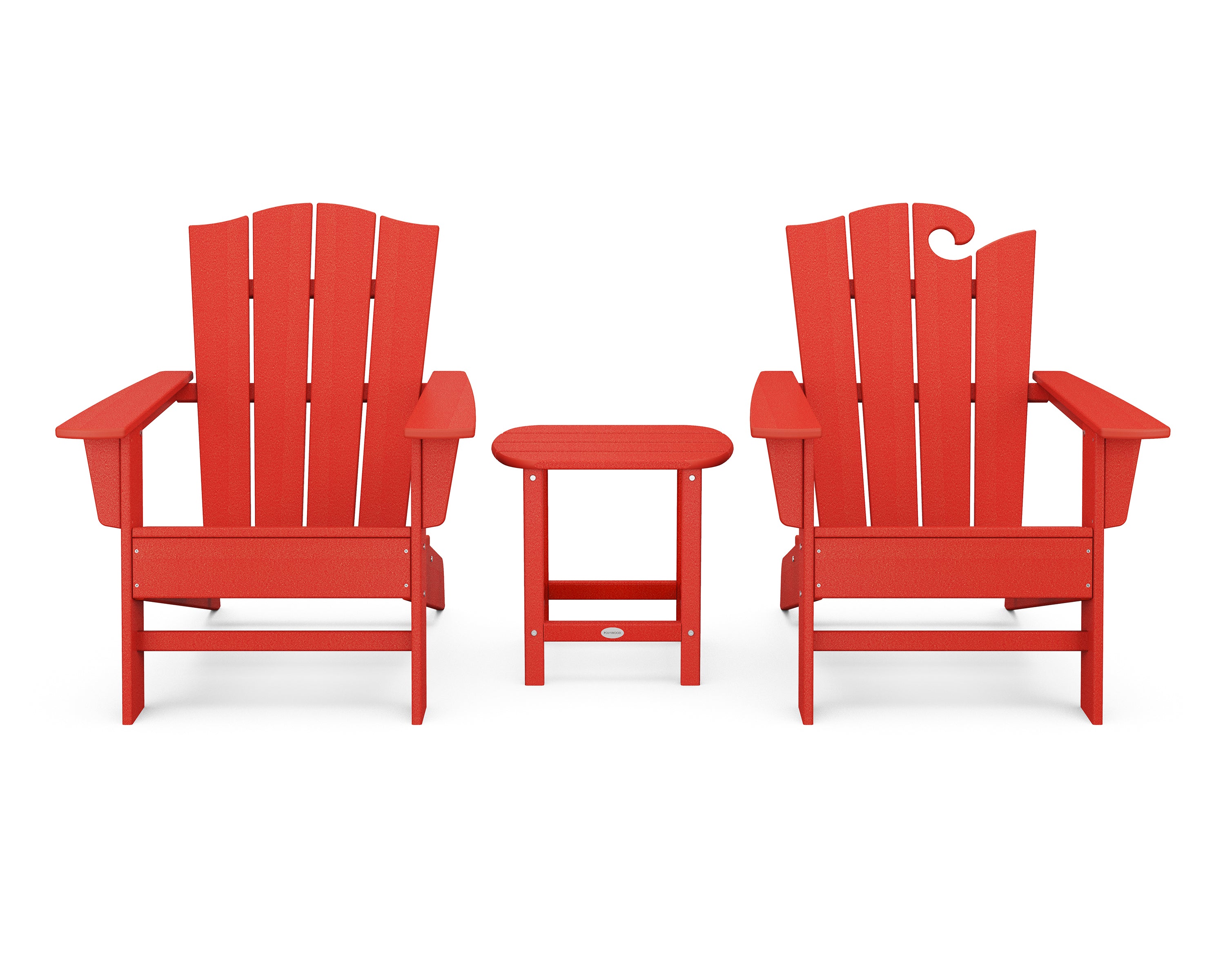 POLYWOOD Wave Collection 3-Piece Set in Sunset Red