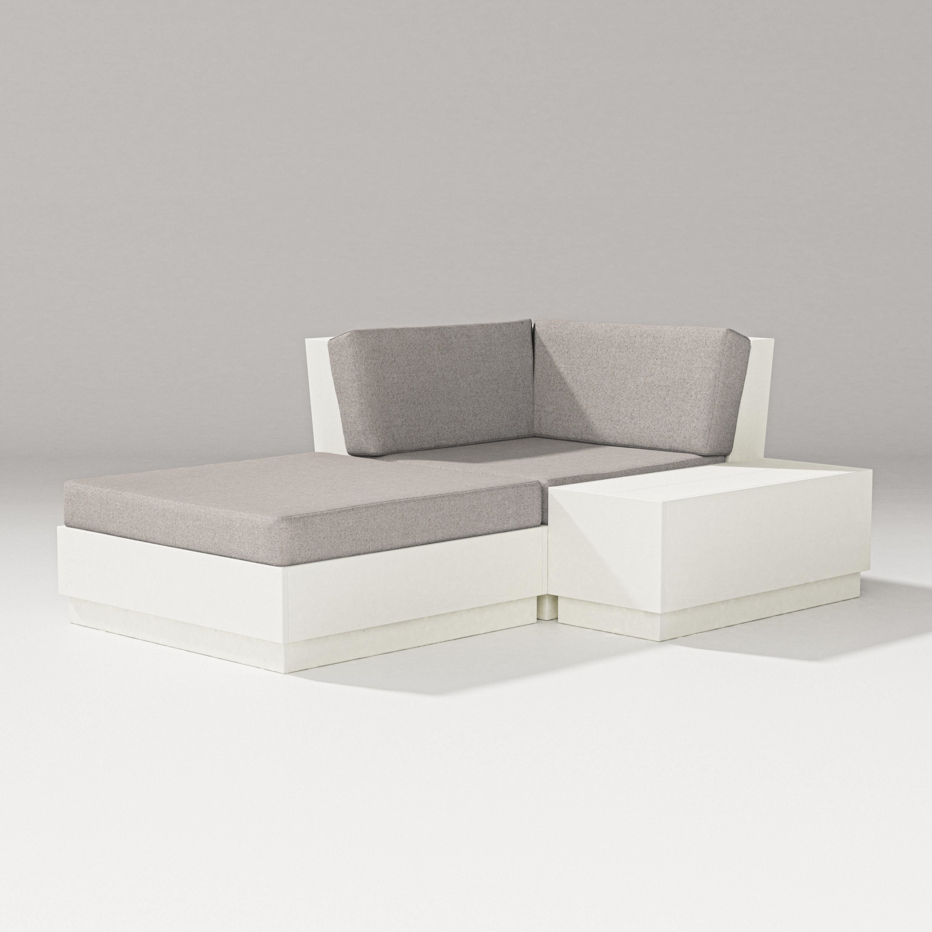 PW Designer Series Elevate Corner Chaise in Vintage White / Weathered Tweed