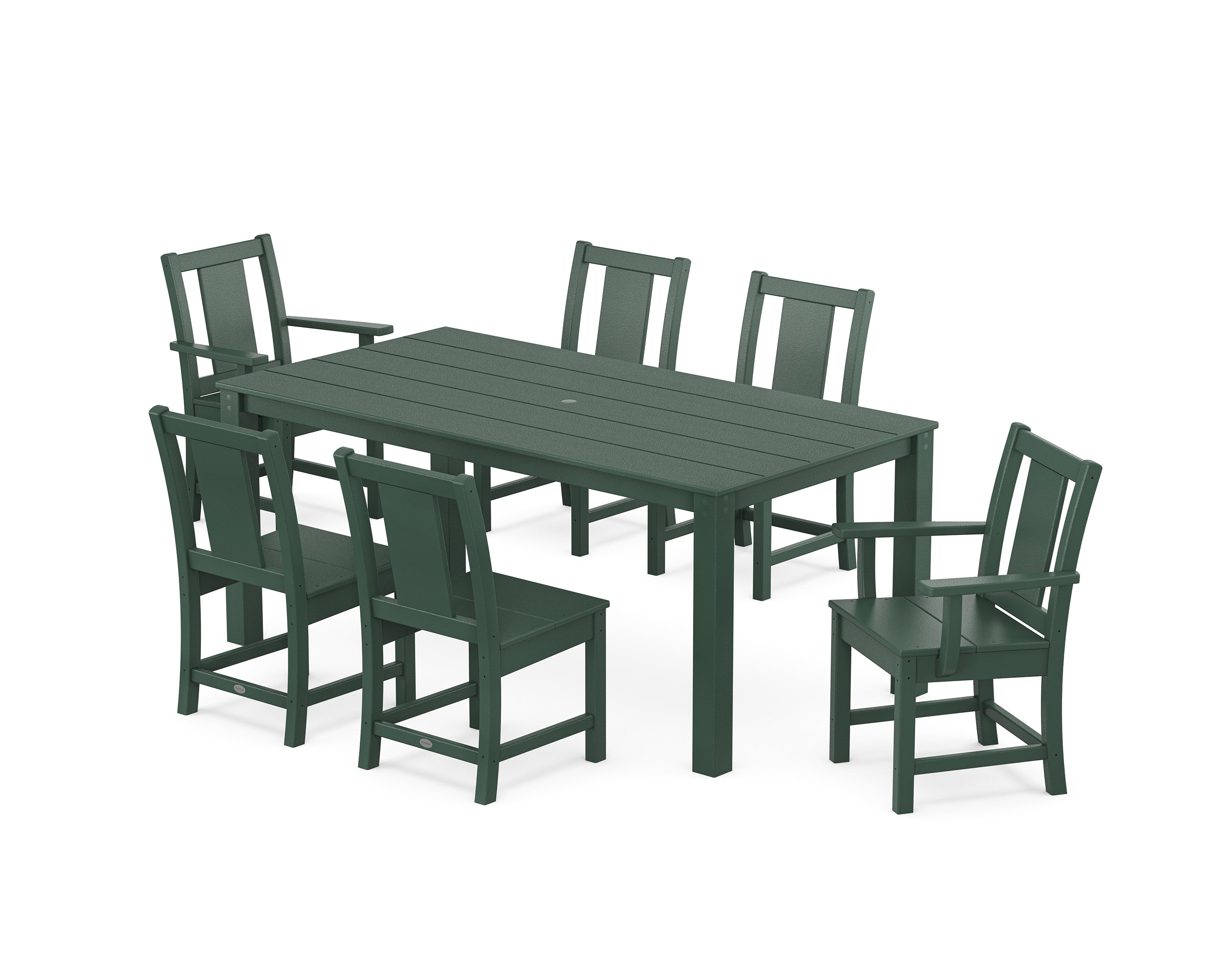 POLYWOOD Prairie 7-Piece Parsons Dining Set in Green