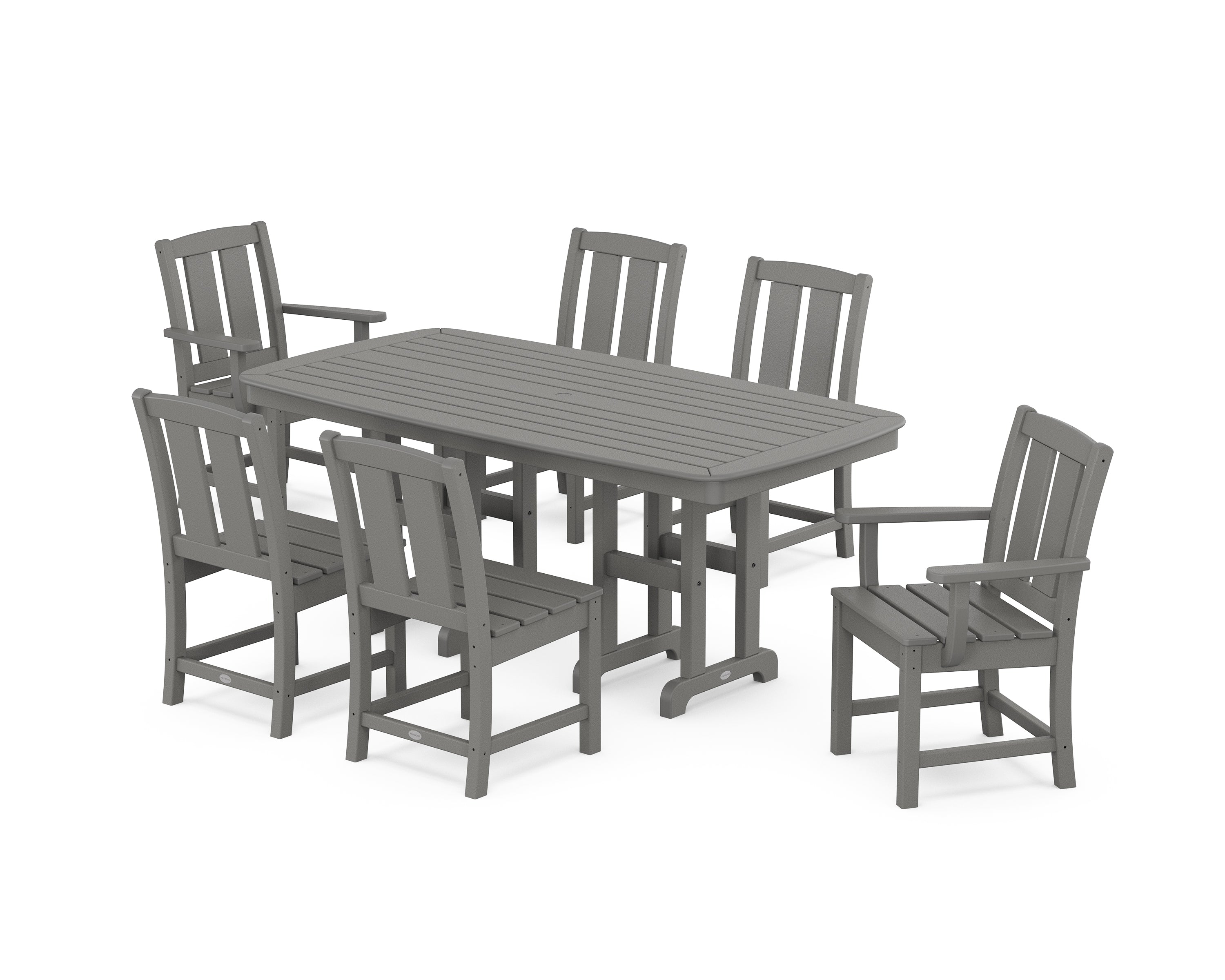 POLYWOOD Mission 7-Piece Dining Set in Slate Grey