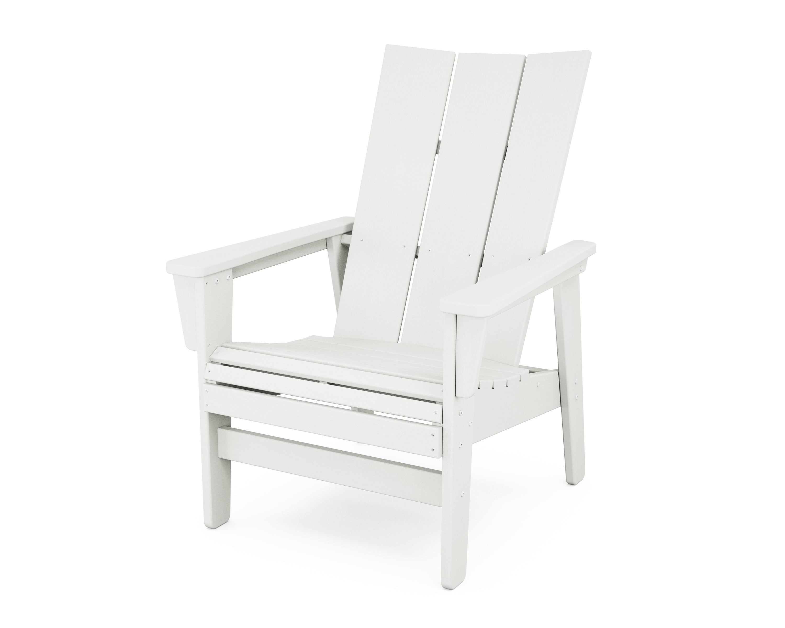 POLYWOOD Modern Grand Upright Adirondack Chair in Vintage White