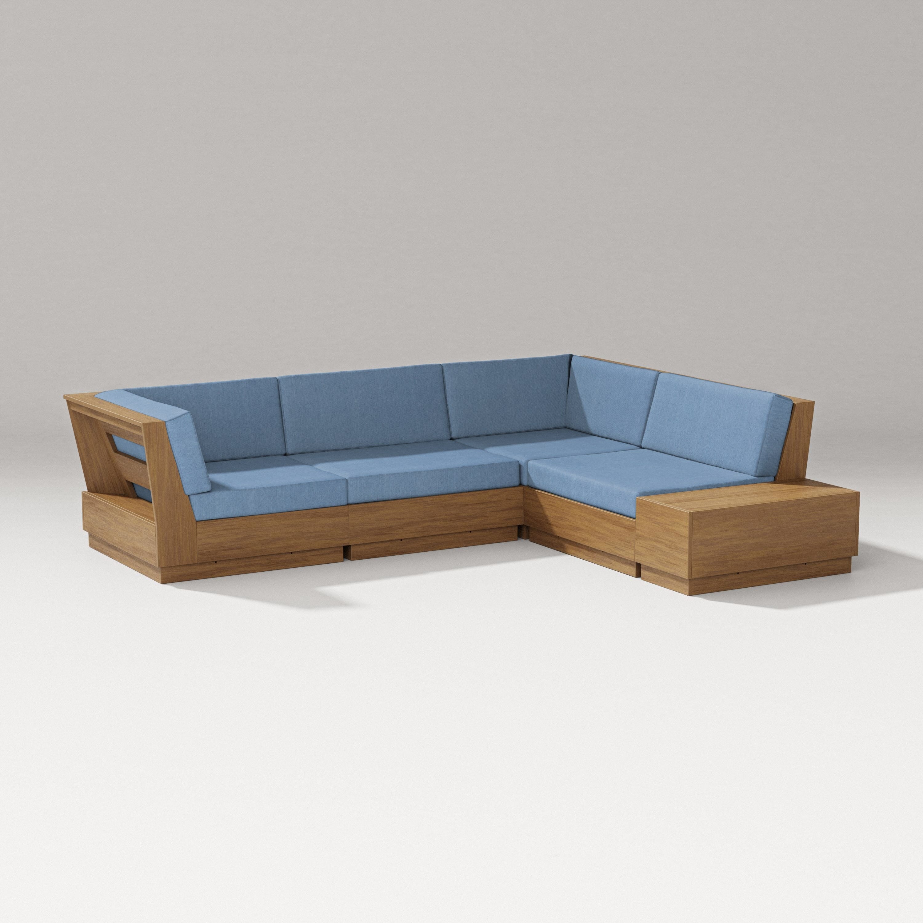 PW Designer Series Elevate Corner Sectional in Natural / Sky Blue