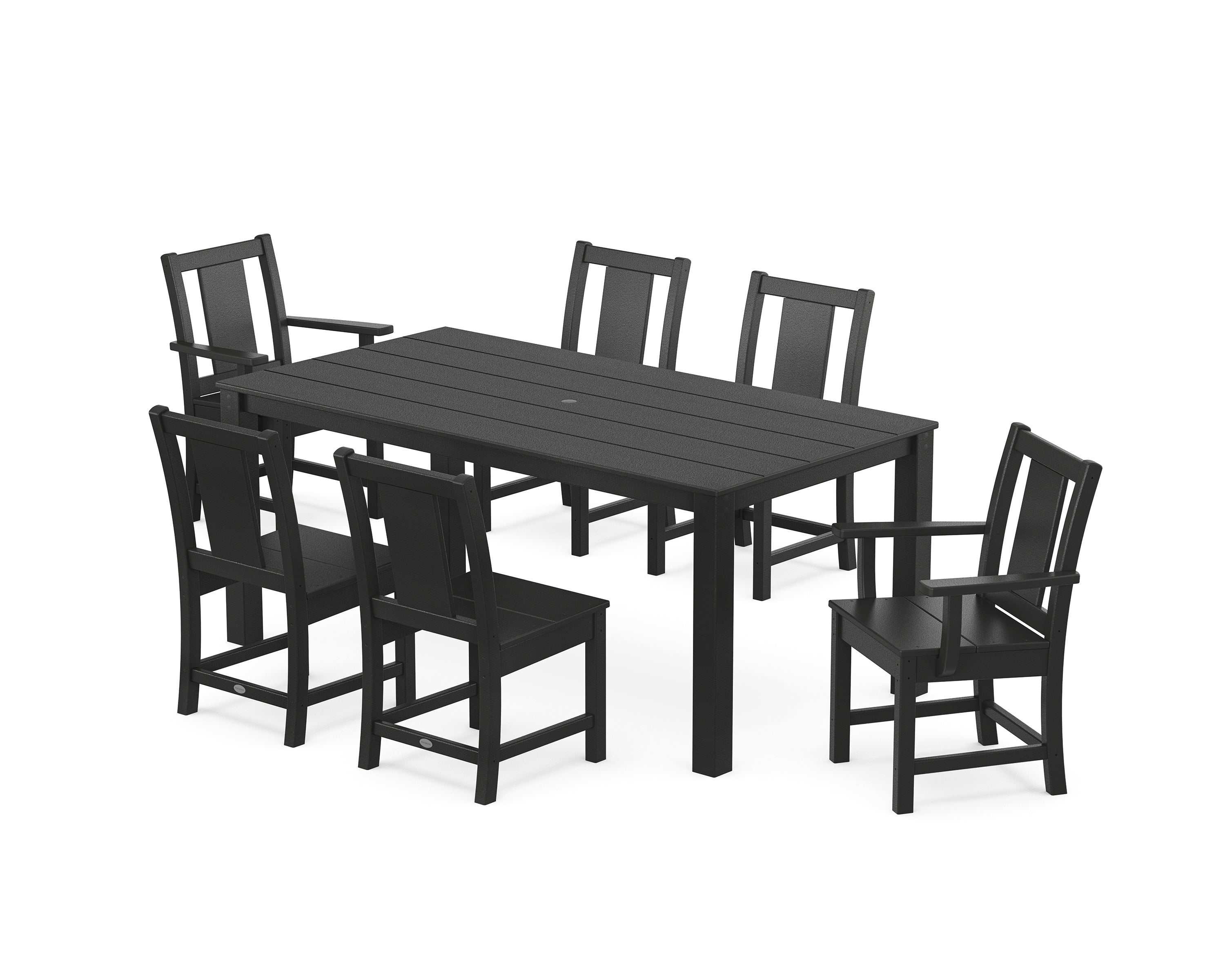 POLYWOOD Prairie 7-Piece Parsons Dining Set in Black