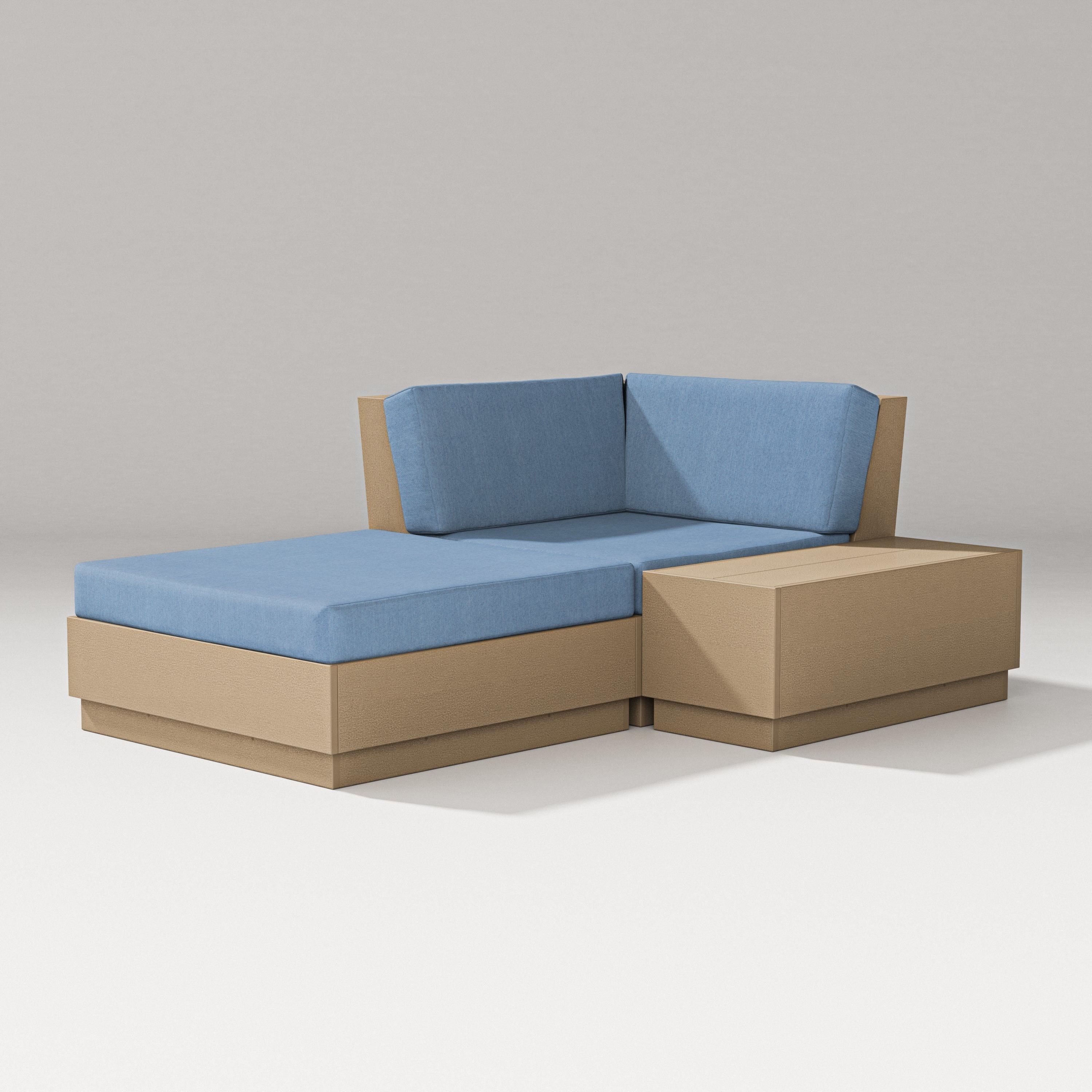 PW Designer Series Elevate Corner Chaise in Vintage Sahara / Sky Blue