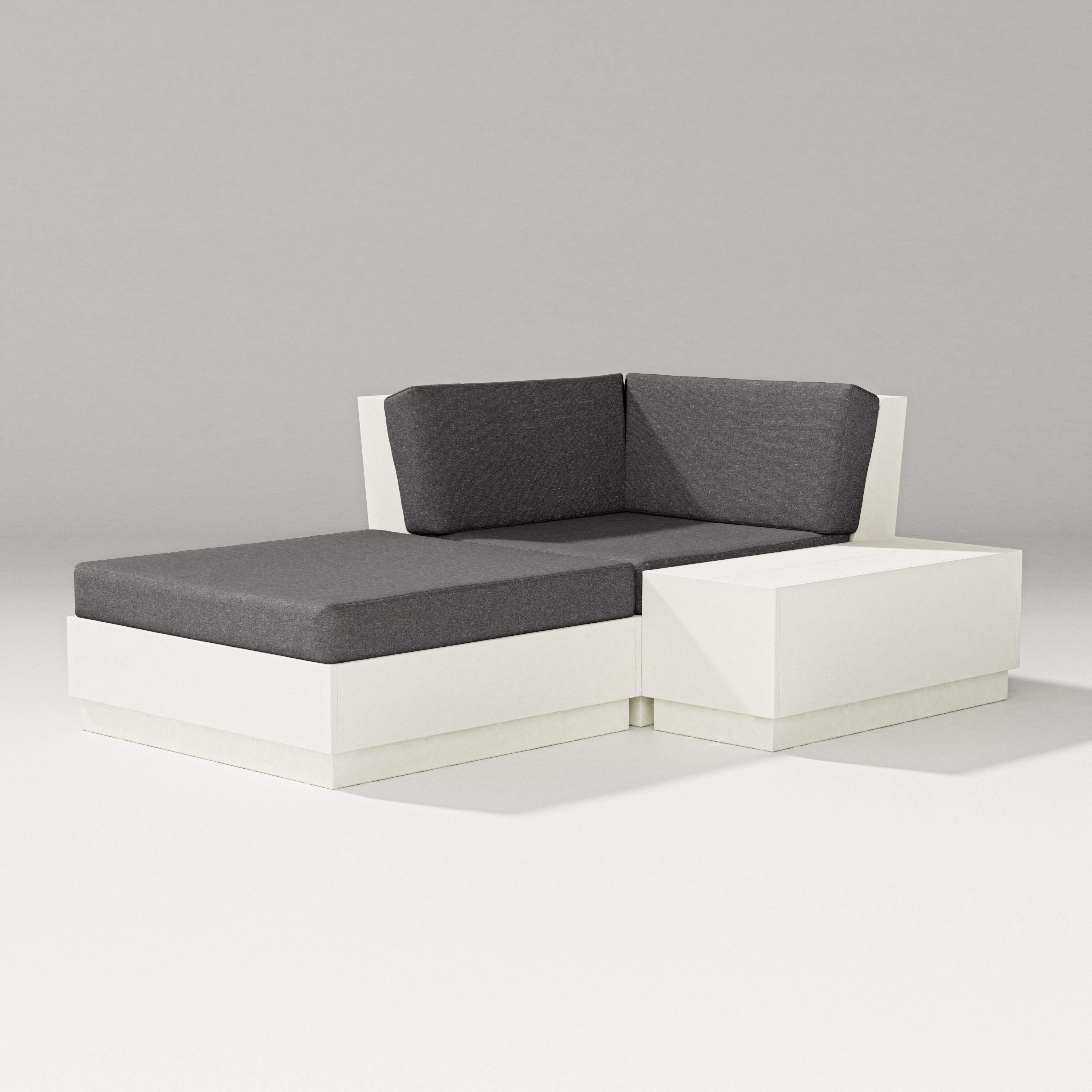 PW Designer Series Elevate Corner Chaise in Vintage White / Ash Charcoal