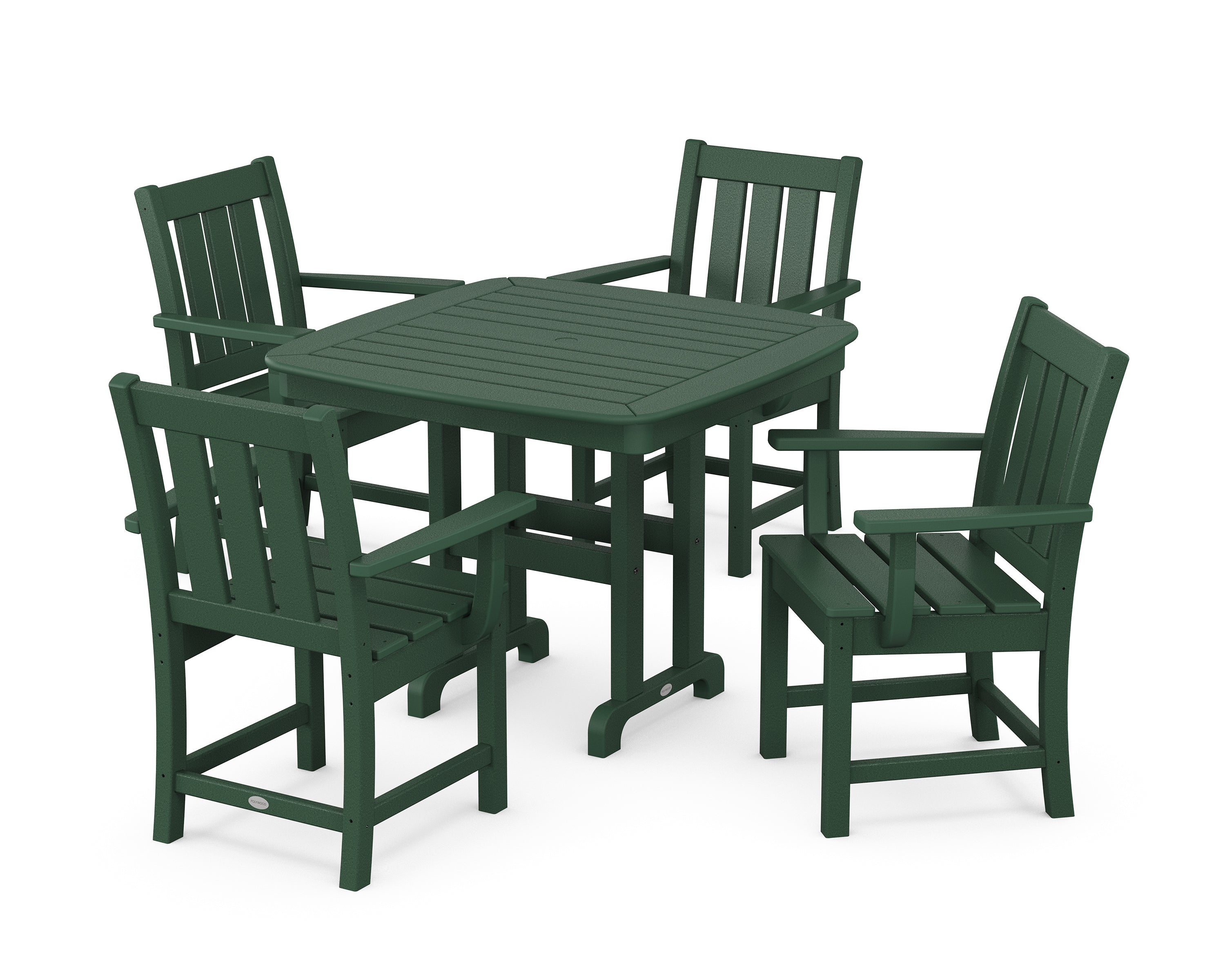 POLYWOOD Oxford 5-Piece Dining Set in Green