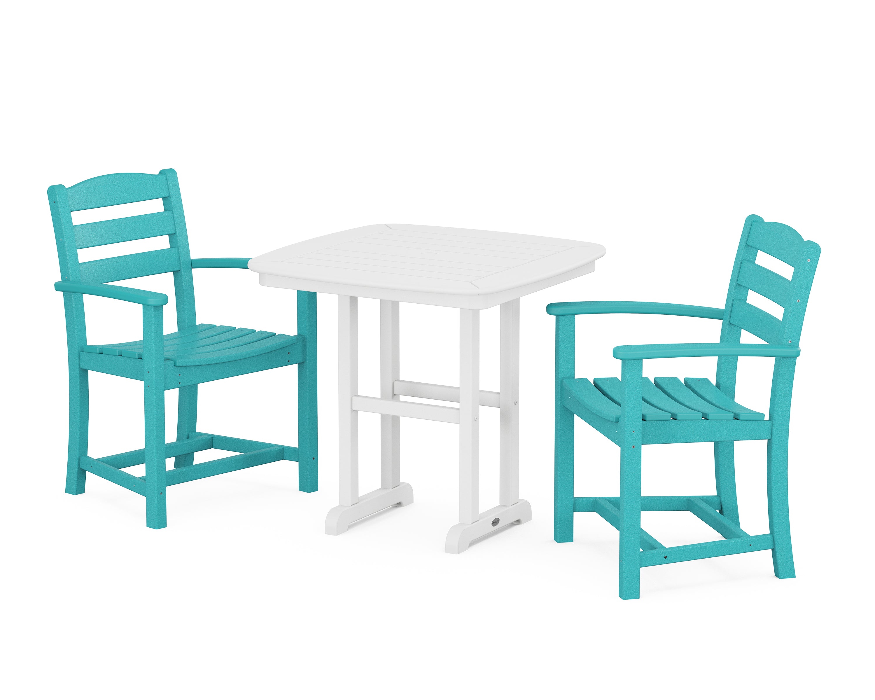 POLYWOOD La Casa Café 3-Piece Dining Set in Aruba / White