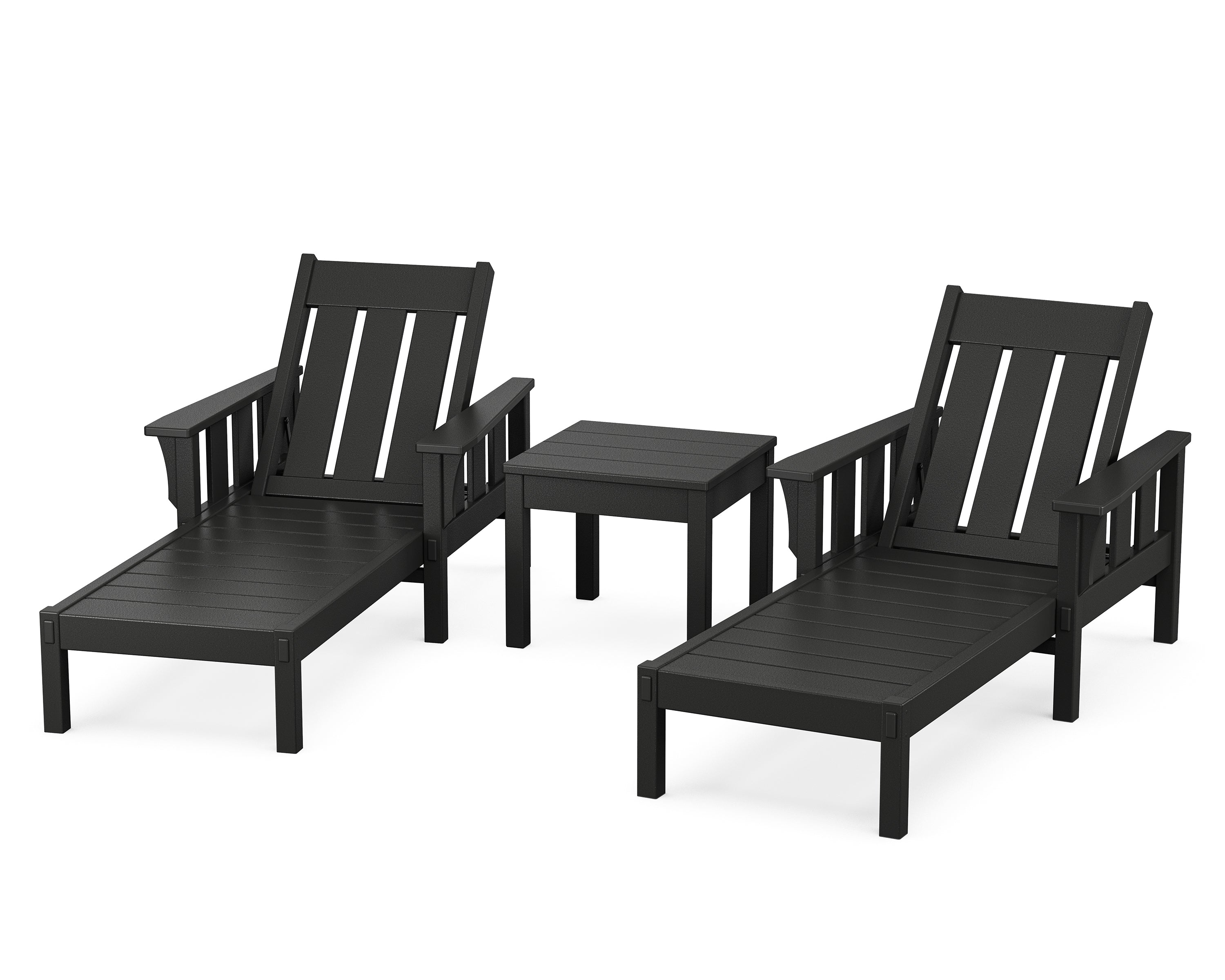Martha Stewart by POLYWOOD Acadia 3-Piece Chaise Set in Black