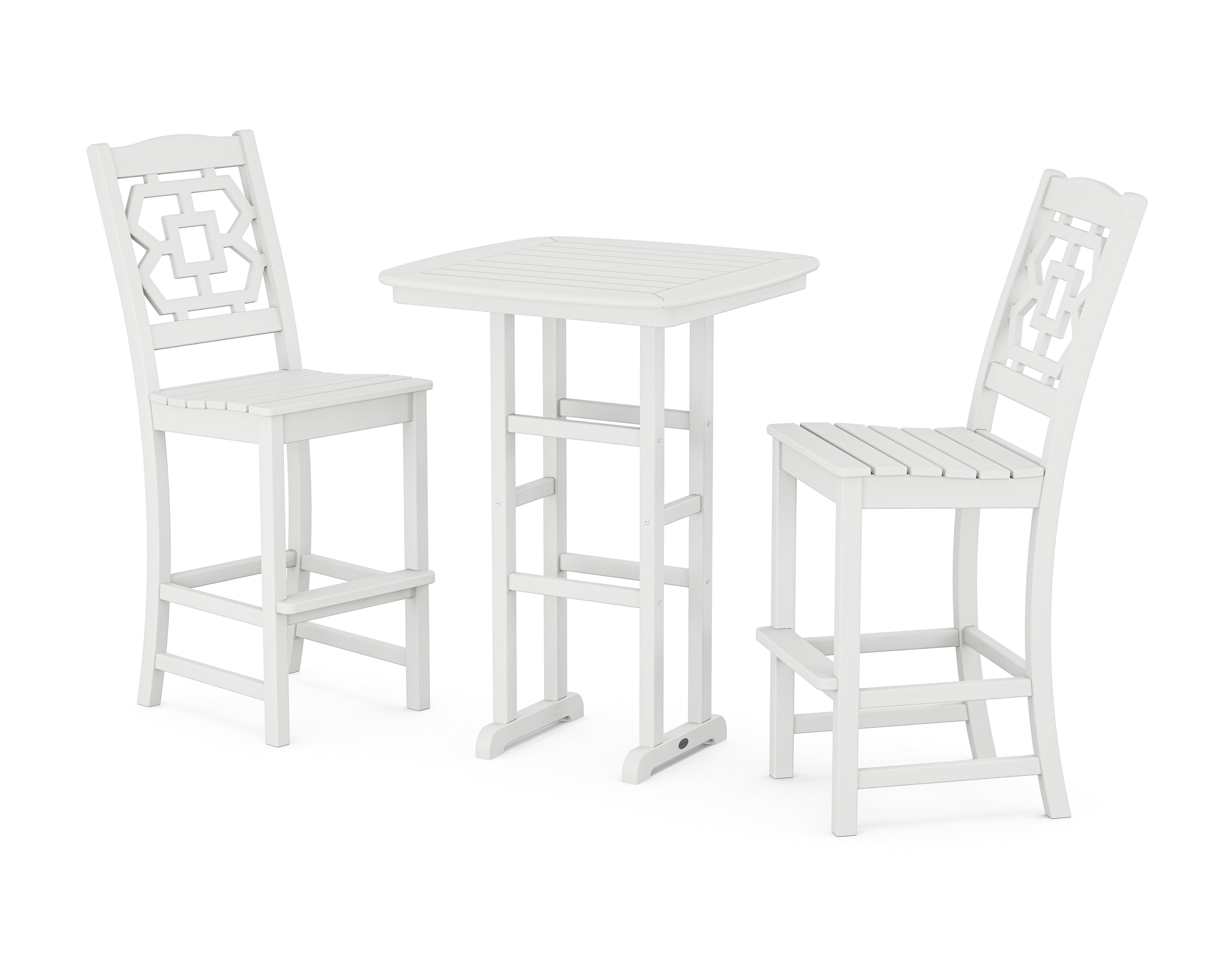 Martha Stewart by POLYWOOD Chinoiserie 3-Piece Bar Set in White