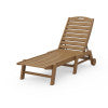 POLYWOOD Nautical Chaise with Wheels in Natural
