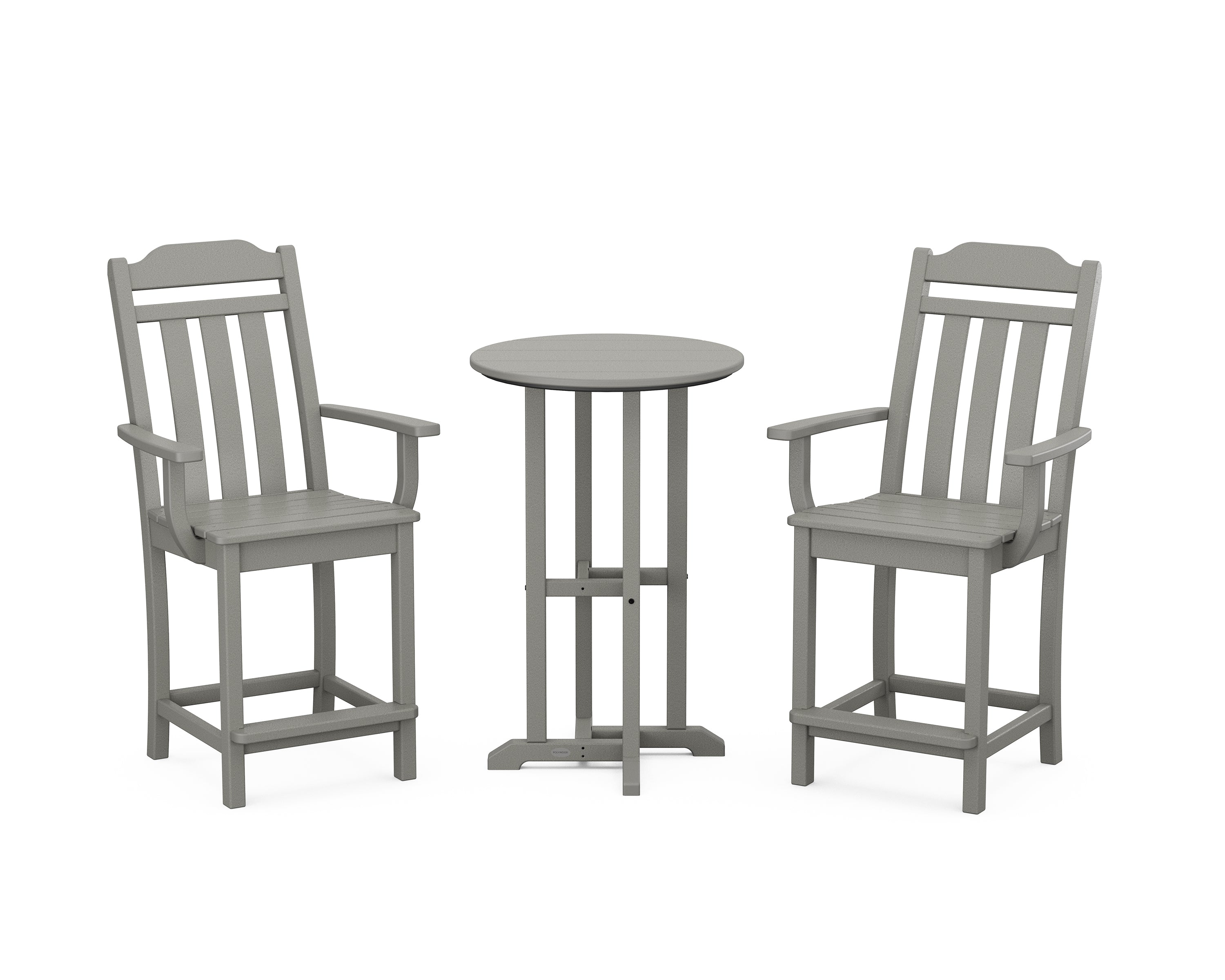 POLYWOOD Country Living 3-Piece Farmhouse Counter Set in Slate Grey