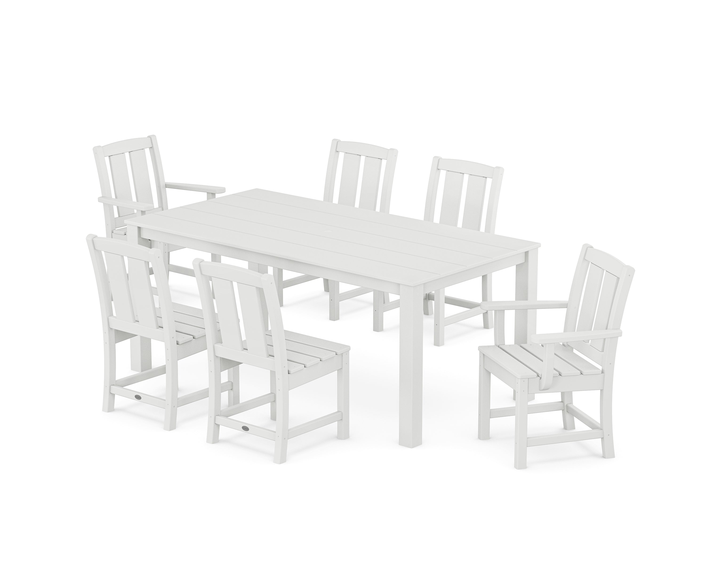 POLYWOOD Mission 7-Piece Parsons Dining Set in White
