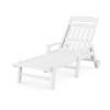 Country Living Cottage Chaise with Arms and Wheels in White