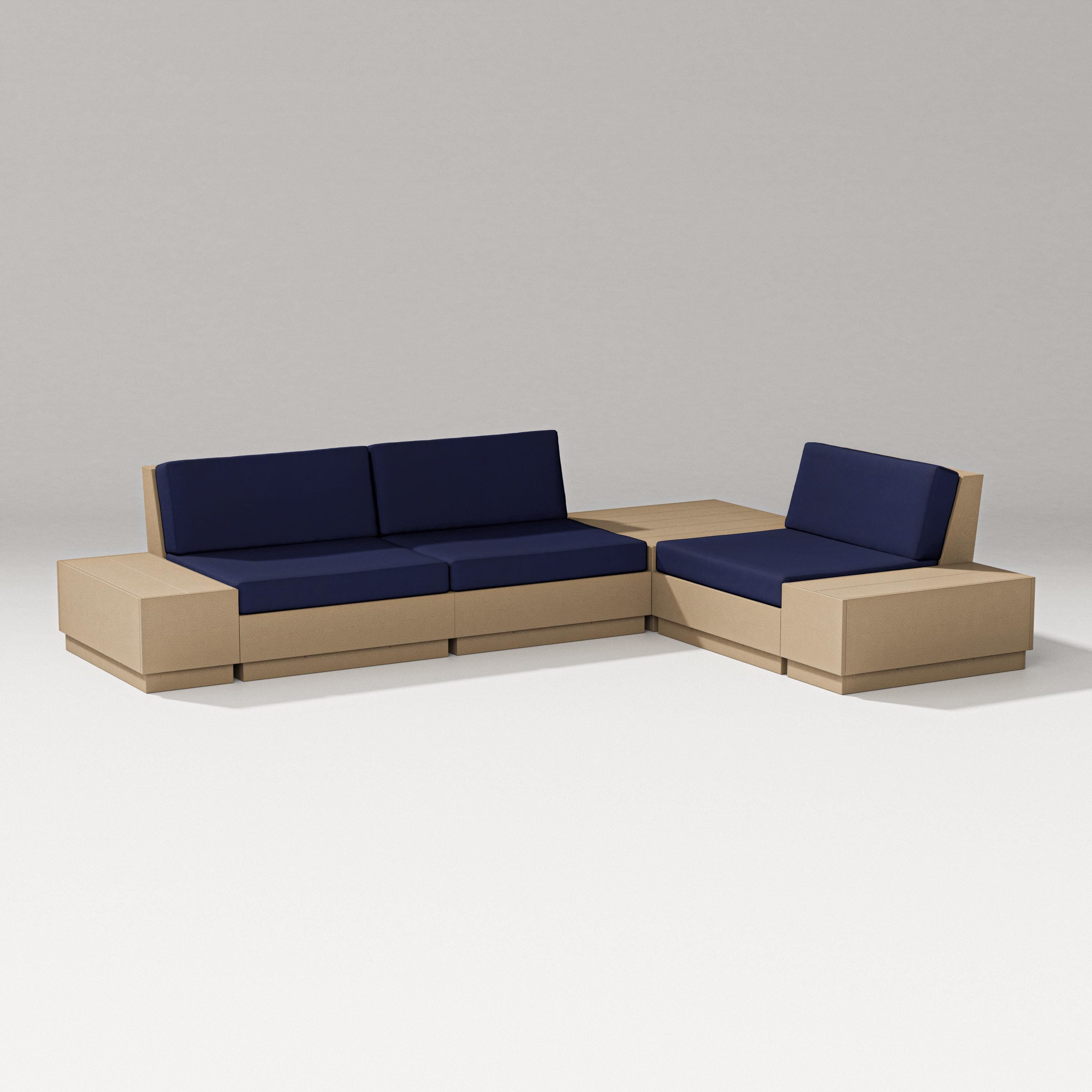 PW Designer Series Elevate 6-Piece Corner Sectional in Vintage Sahara / Navy