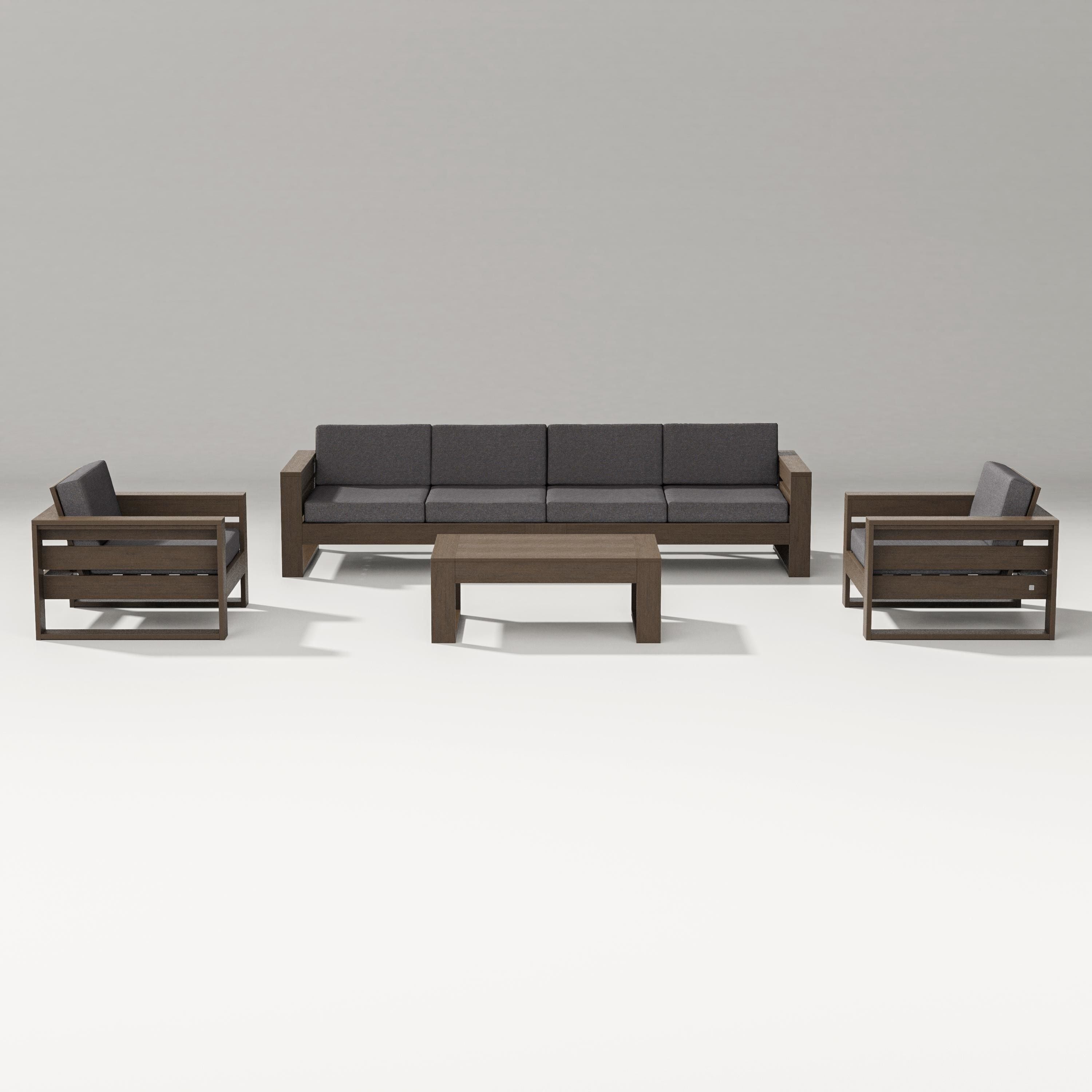 PW Designer Series Latitude 5-Piece Lounge Sofa Set in Kona / Ash Charcoal