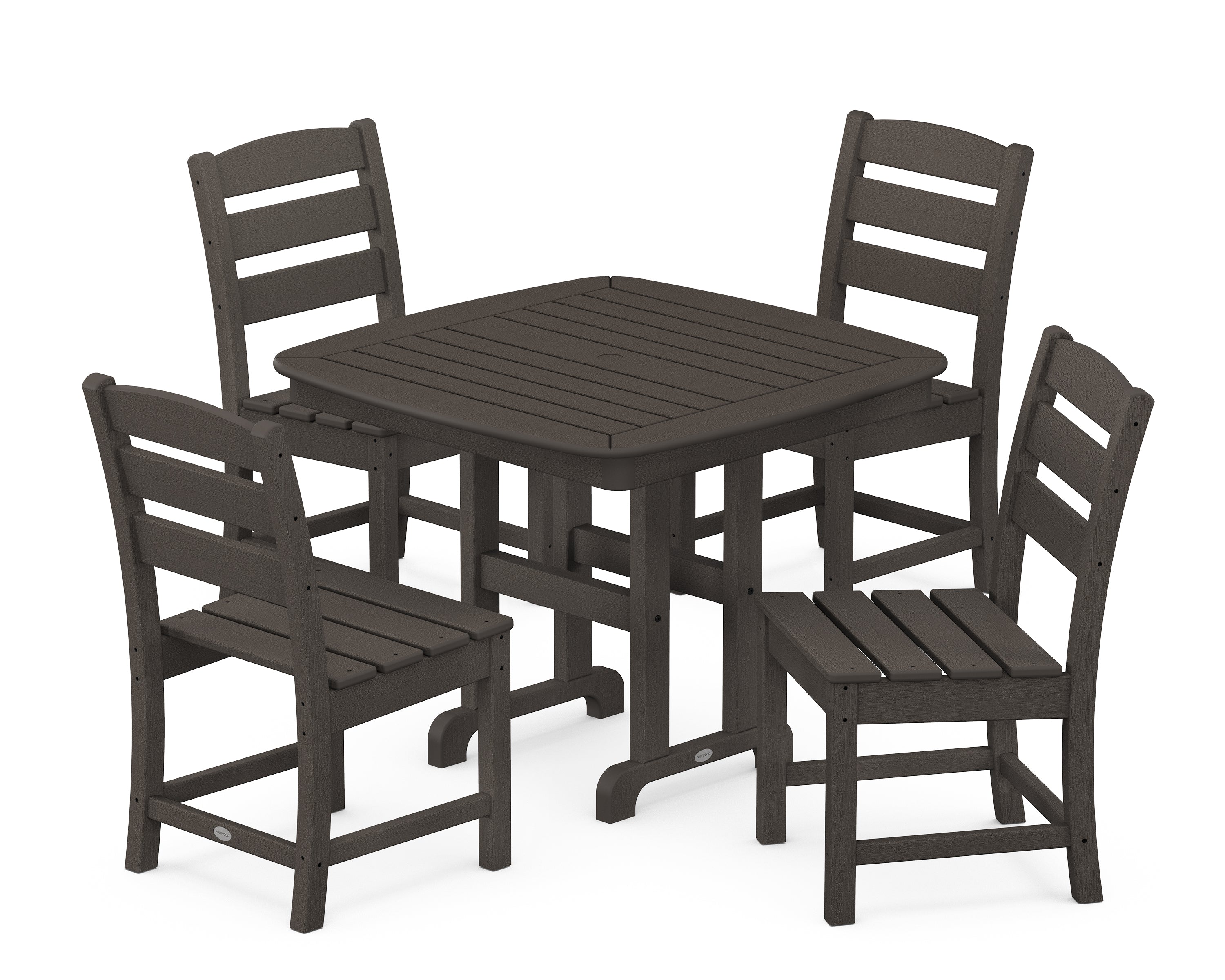 POLYWOOD® Lakeside 5-Piece Side Chair Dining Set in Vintage Coffee