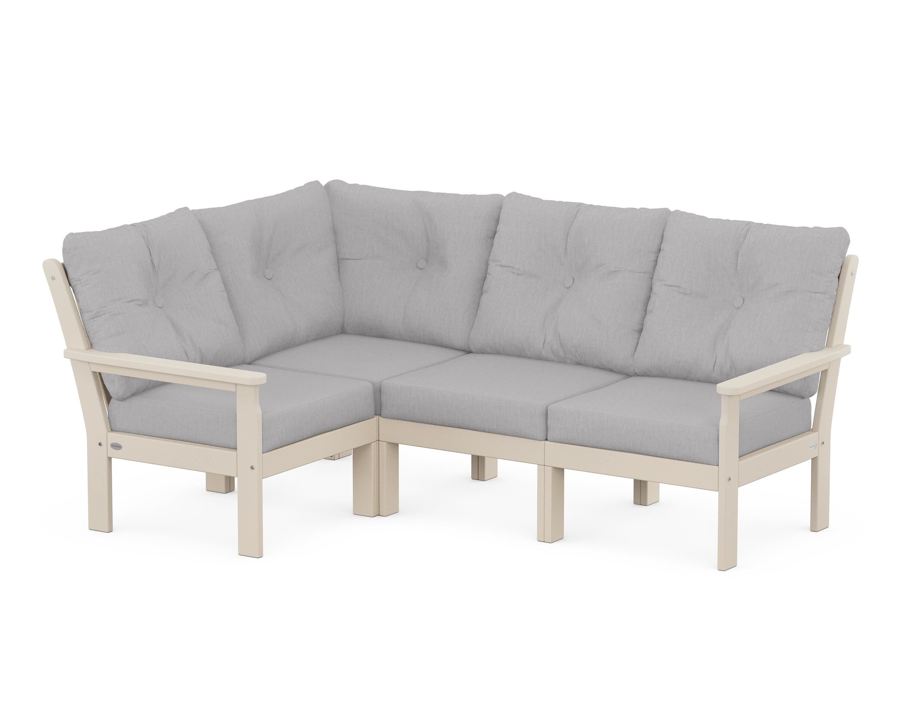 POLYWOOD Vineyard 4-Piece Sectional in Sand / Granite