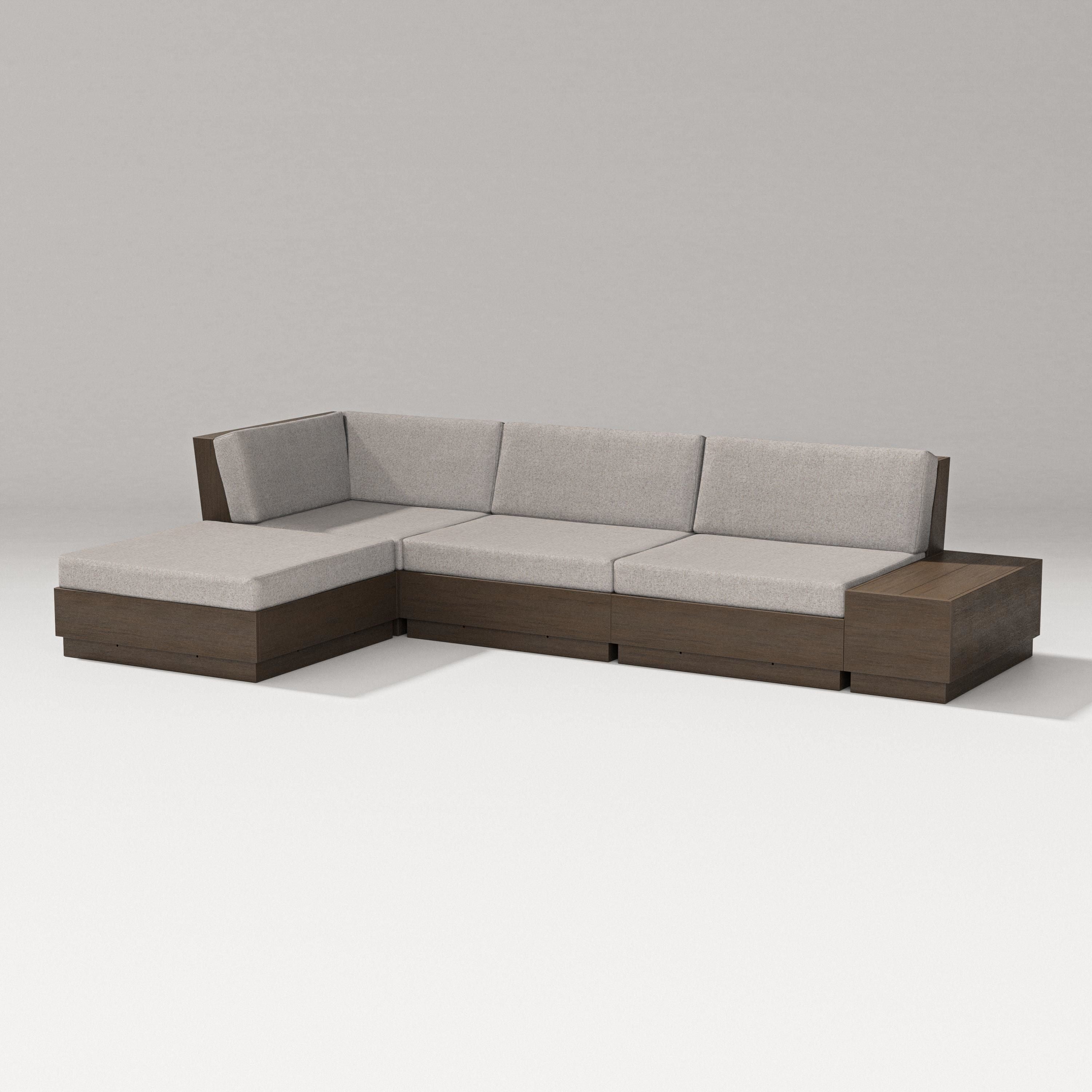 PW Designer Series Elevate Chaise Sectional in Kona / Weathered Tweed