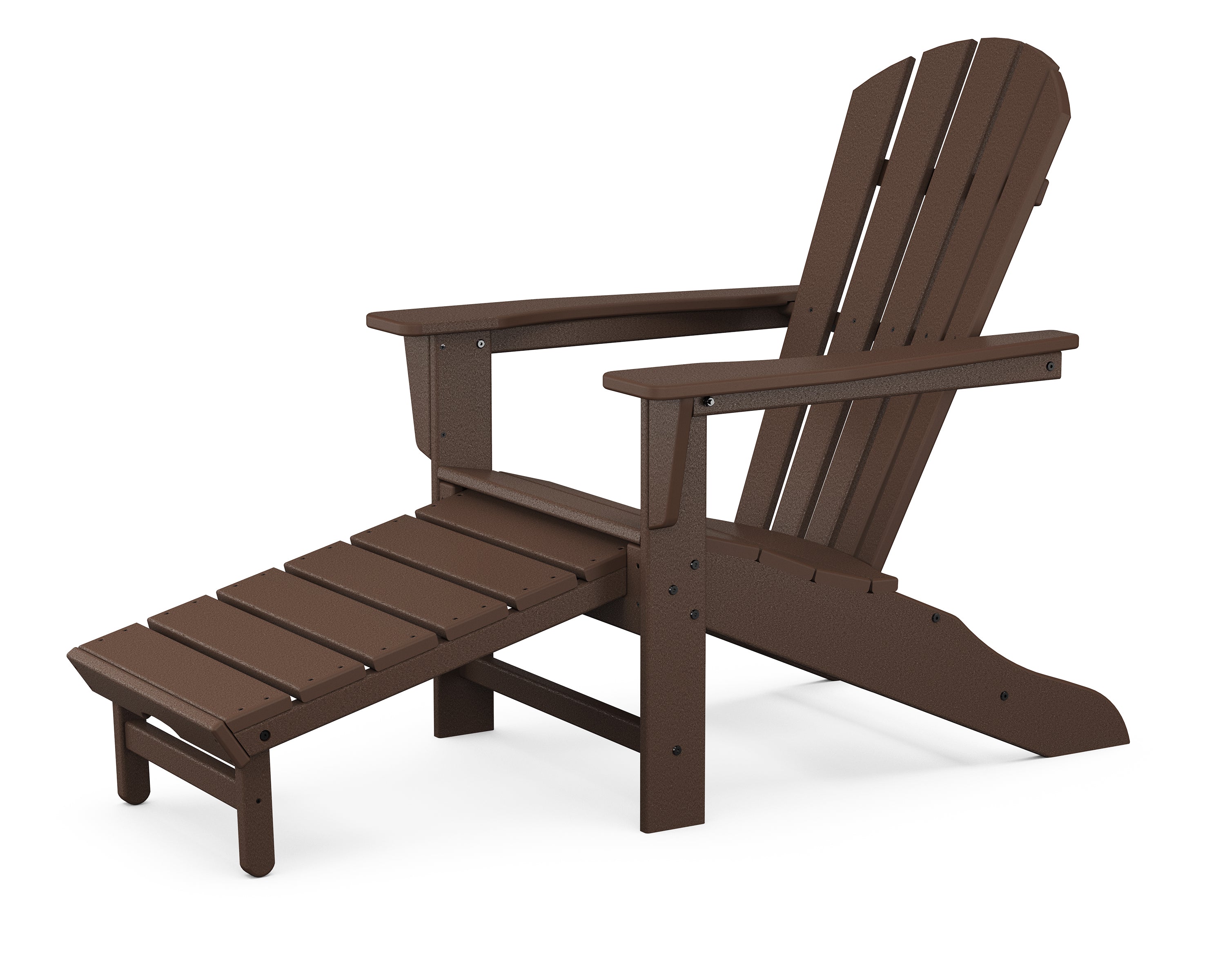 POLYWOOD Palm Coast Ultimate Adirondack with Hideaway Ottoman in Mahogany
