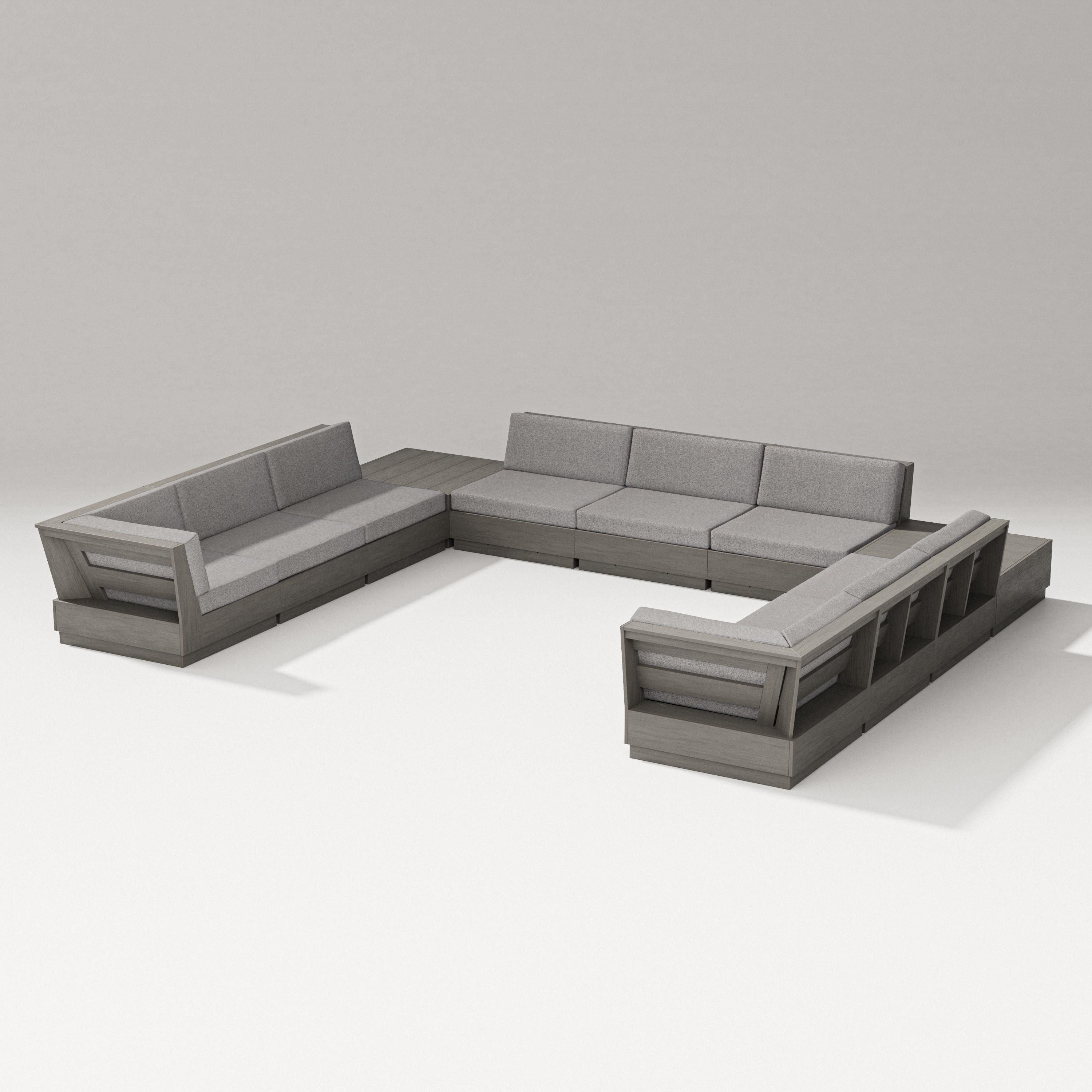 PW Designer Series Elevate 11-Piece U-Shaped Sofa Sectional in Driftwood / Grey Mist