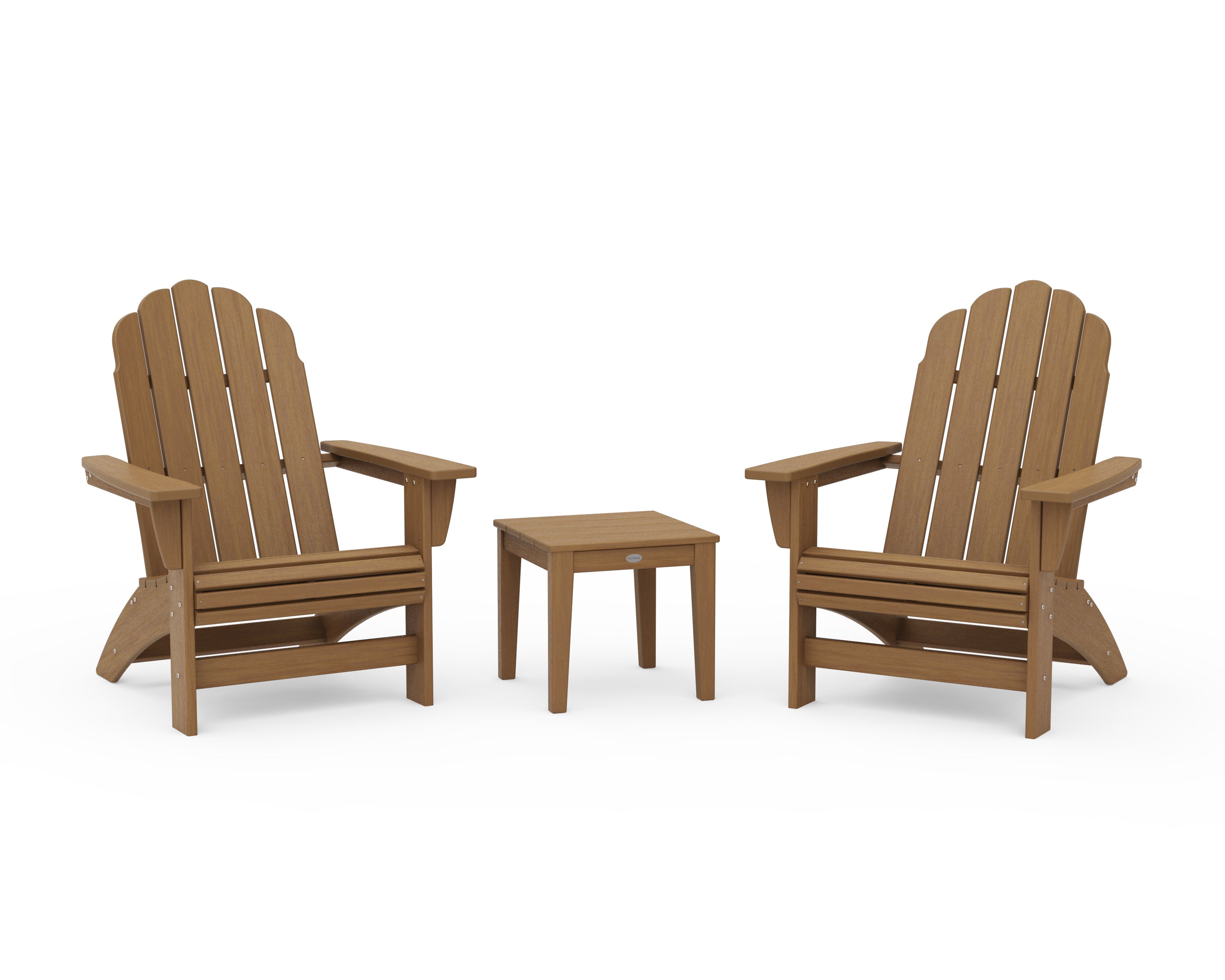 POLYWOOD 3-Piece Vineyard Grand Adirondack Set in Natural