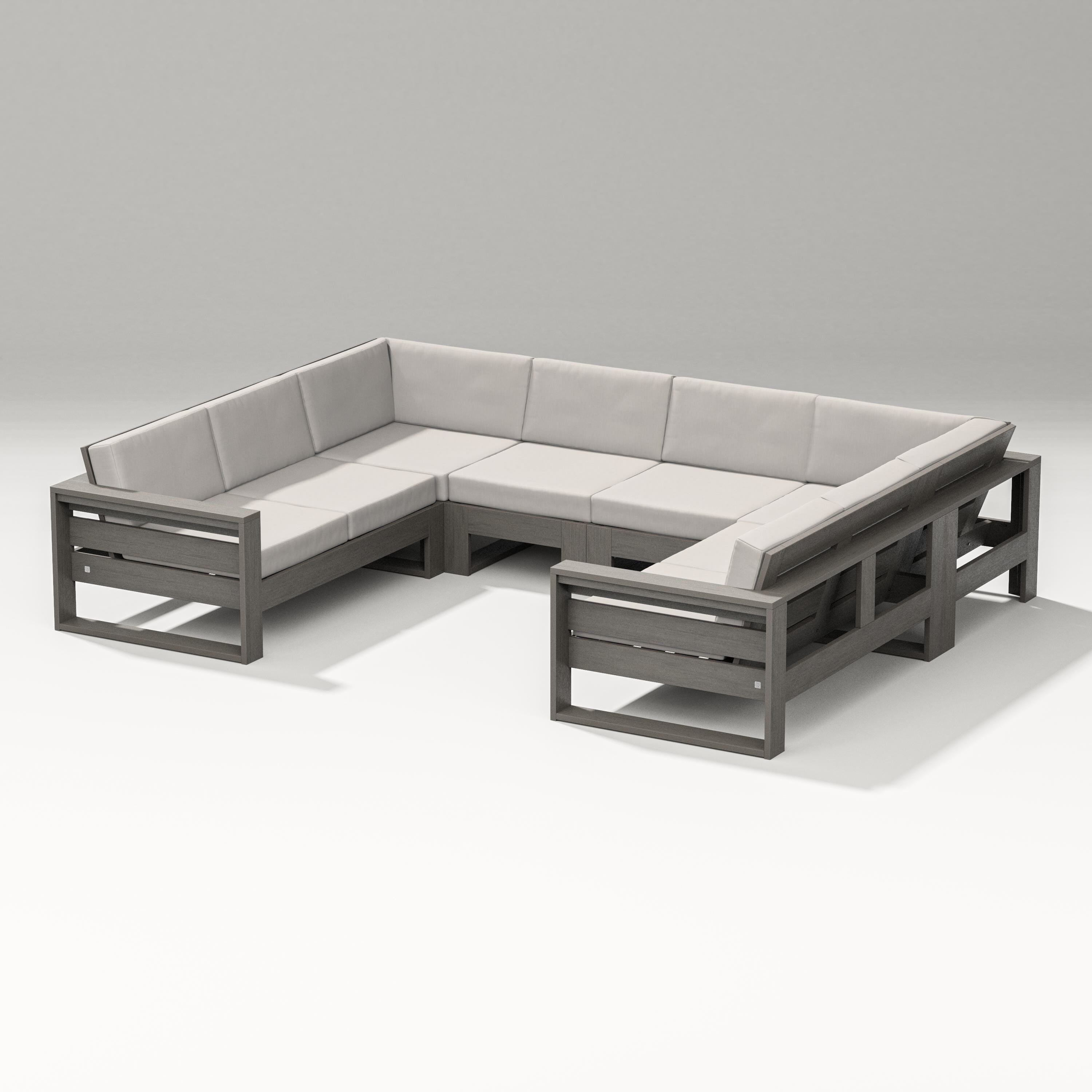 PW Designer Series Latitude U-Shaped Sectional in Driftwood / Cast Ash