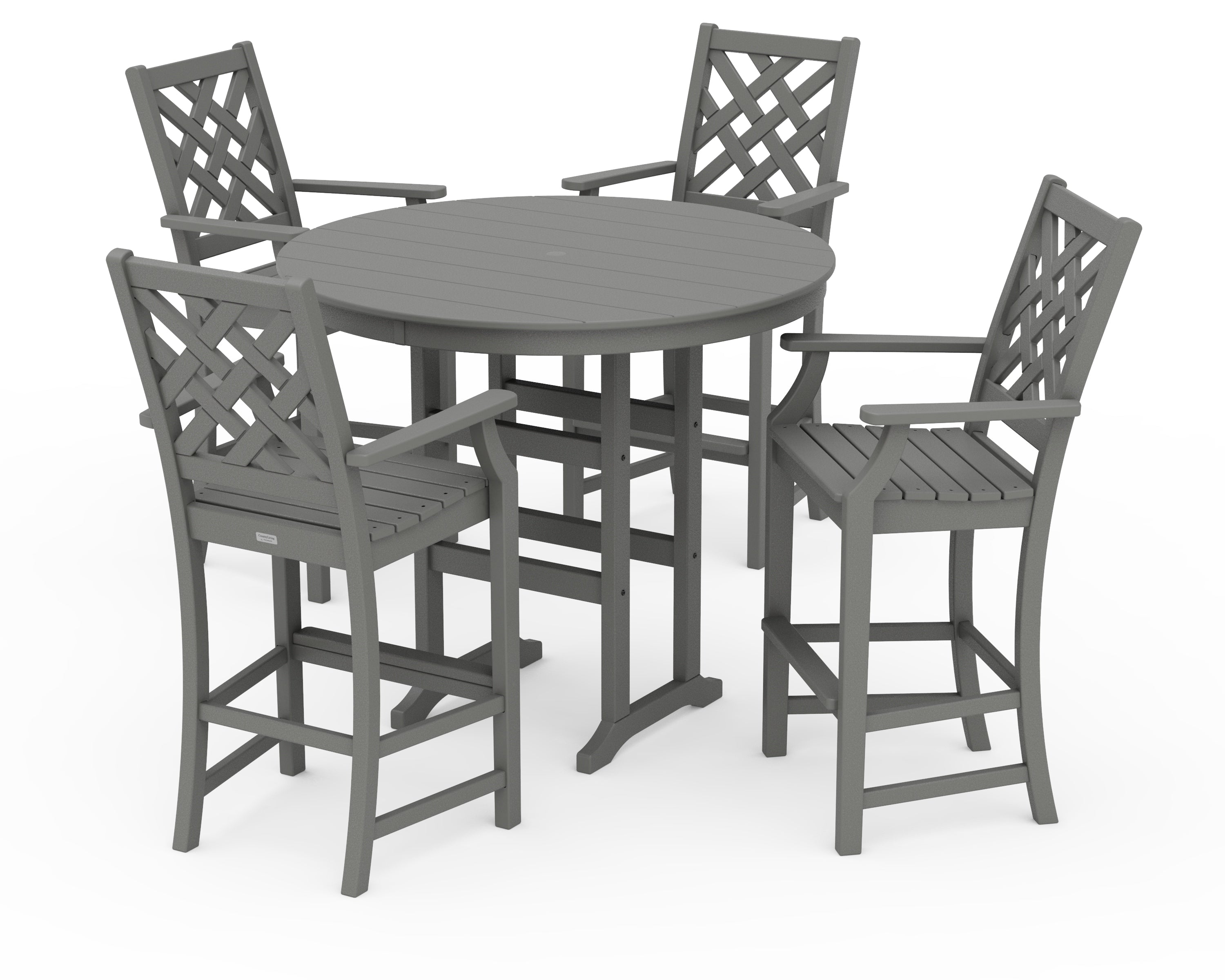 Country Living Wovendale 5-Piece Round Farmhouse Bar Set in Slate Grey