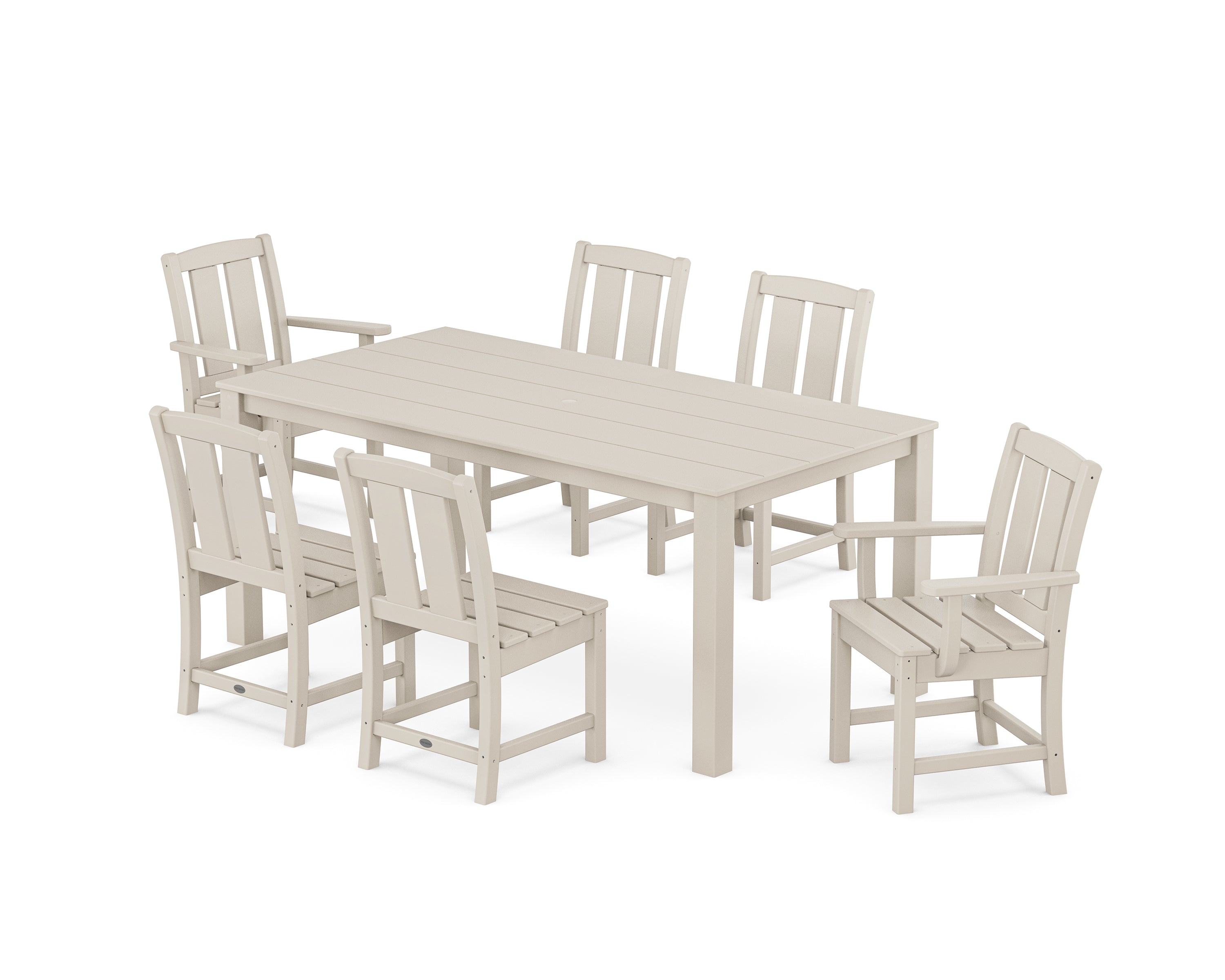 POLYWOOD Mission 7-Piece Parsons Dining Set in Sand