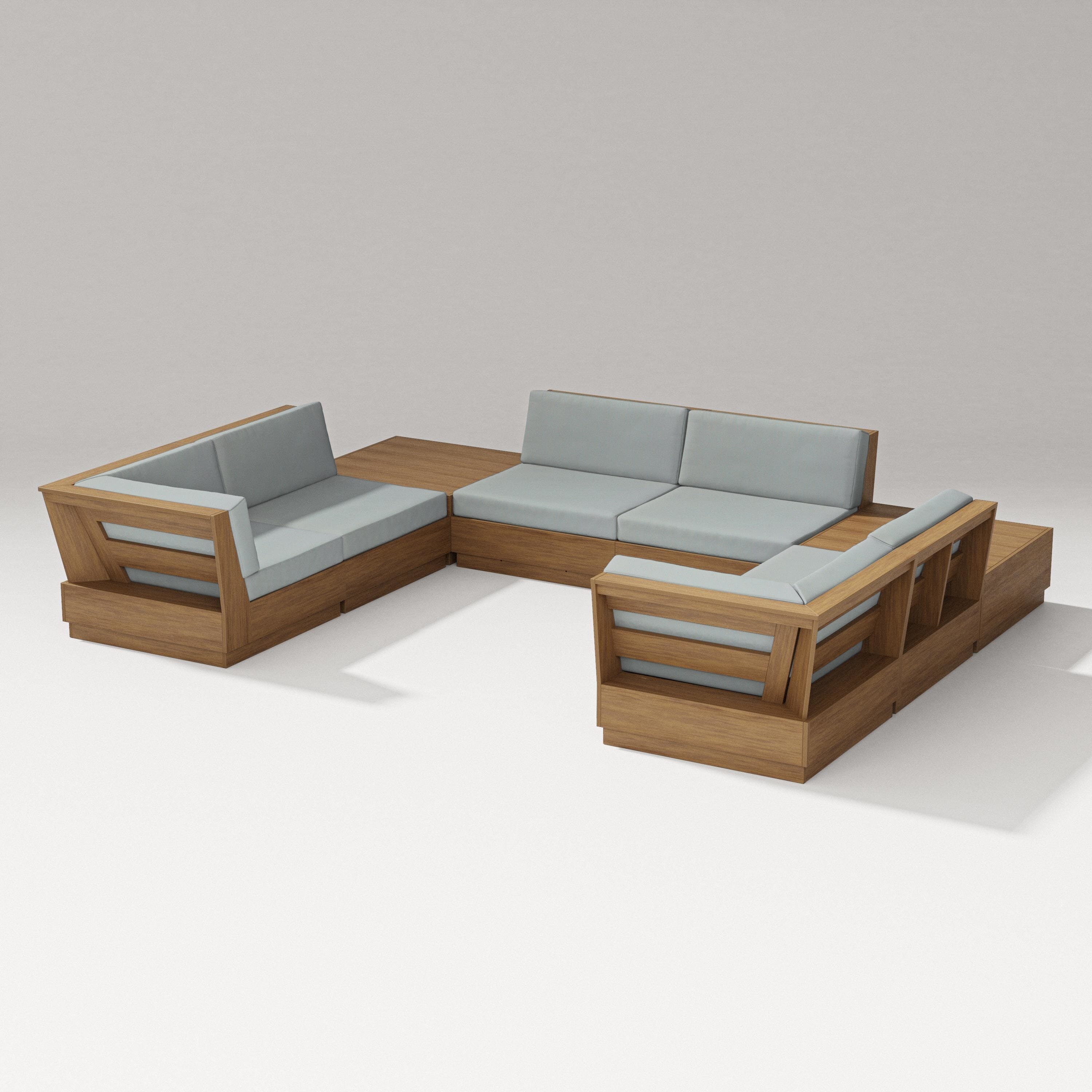 PW Designer Series Elevate 8-Piece U-Shaped Sectional in Natural / Spa