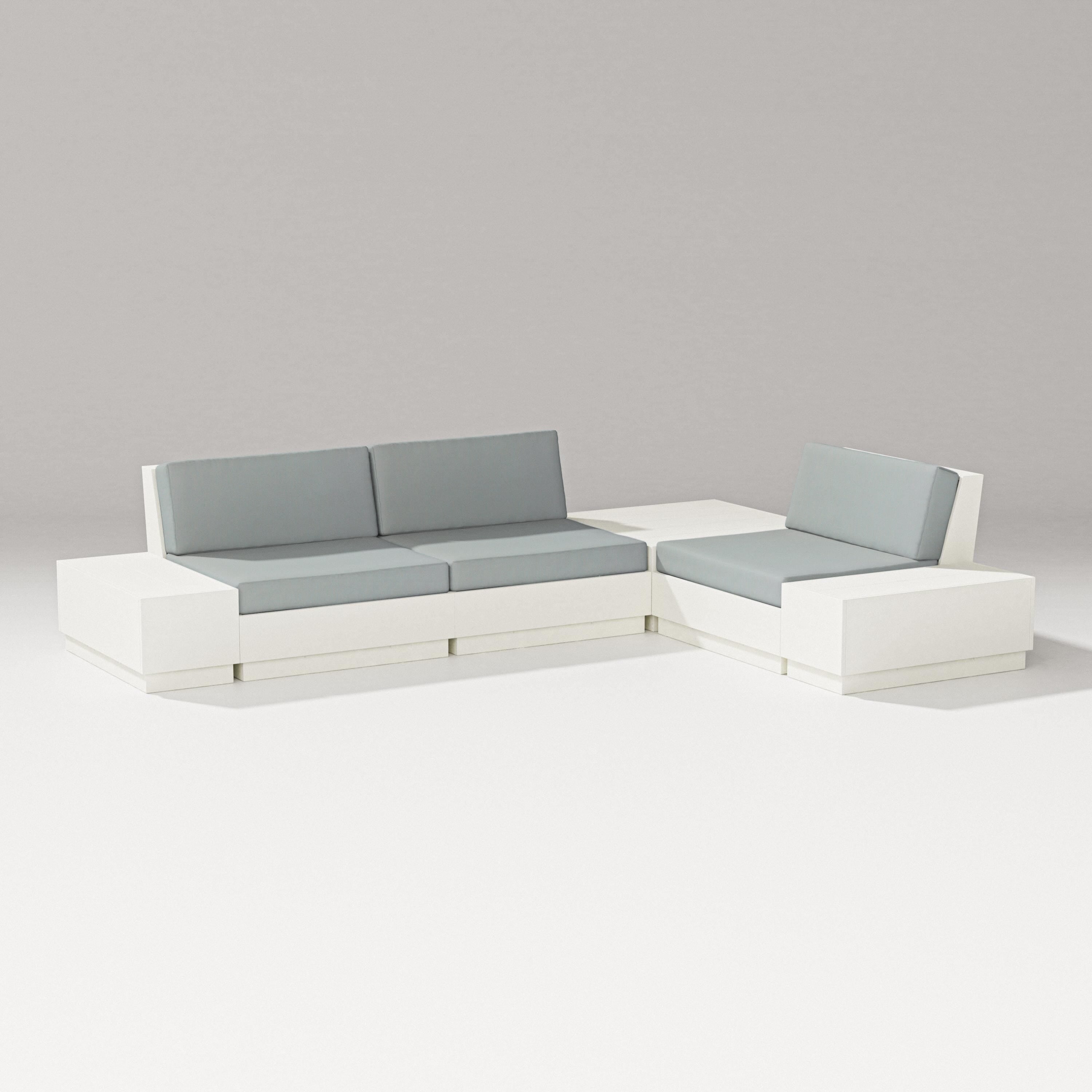 PW Designer Series Elevate 6-Piece Corner Sectional in Vintage White / Spa