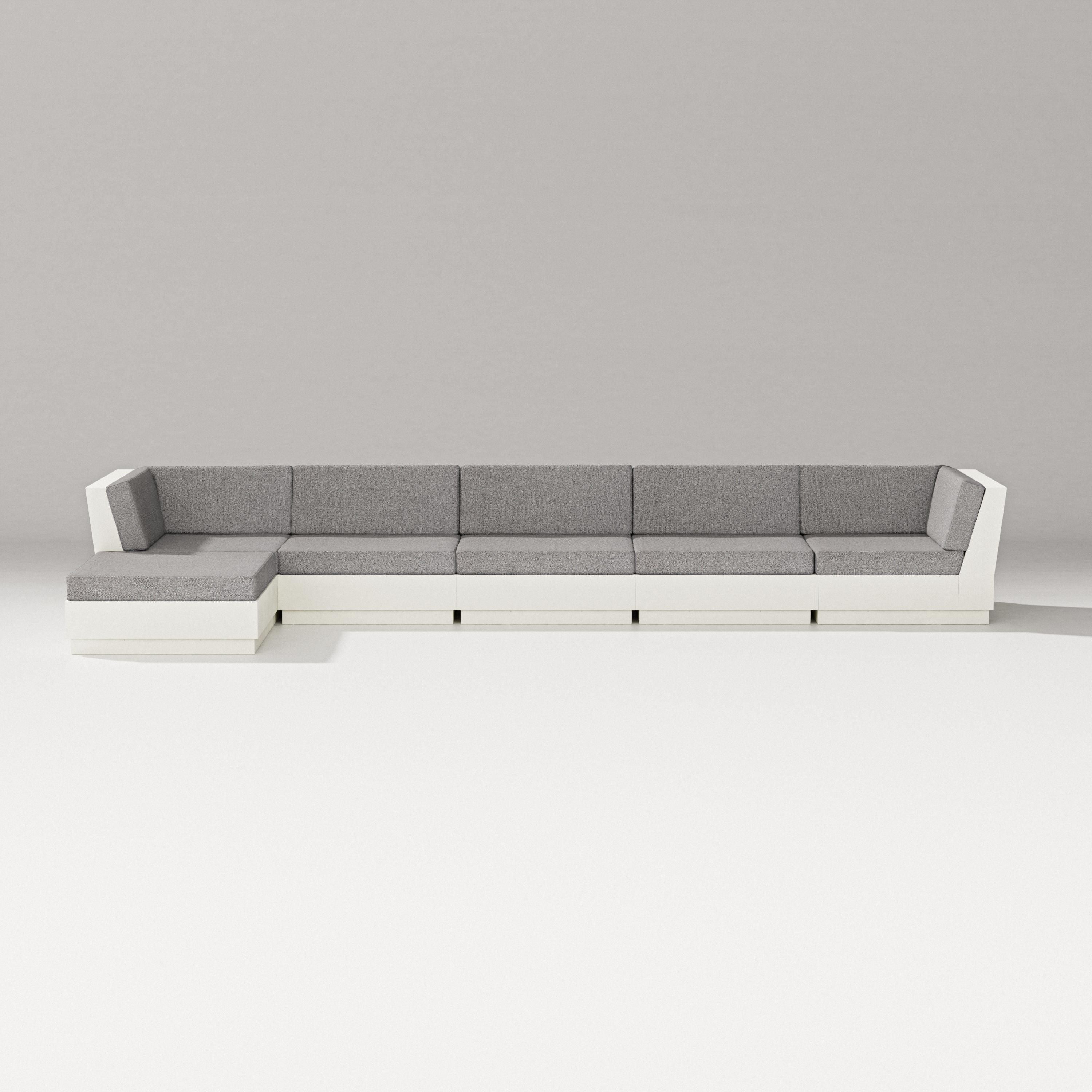 PW Designer Series Elevate 6-Piece Chaise Sectional in Vintage White / Grey Mist