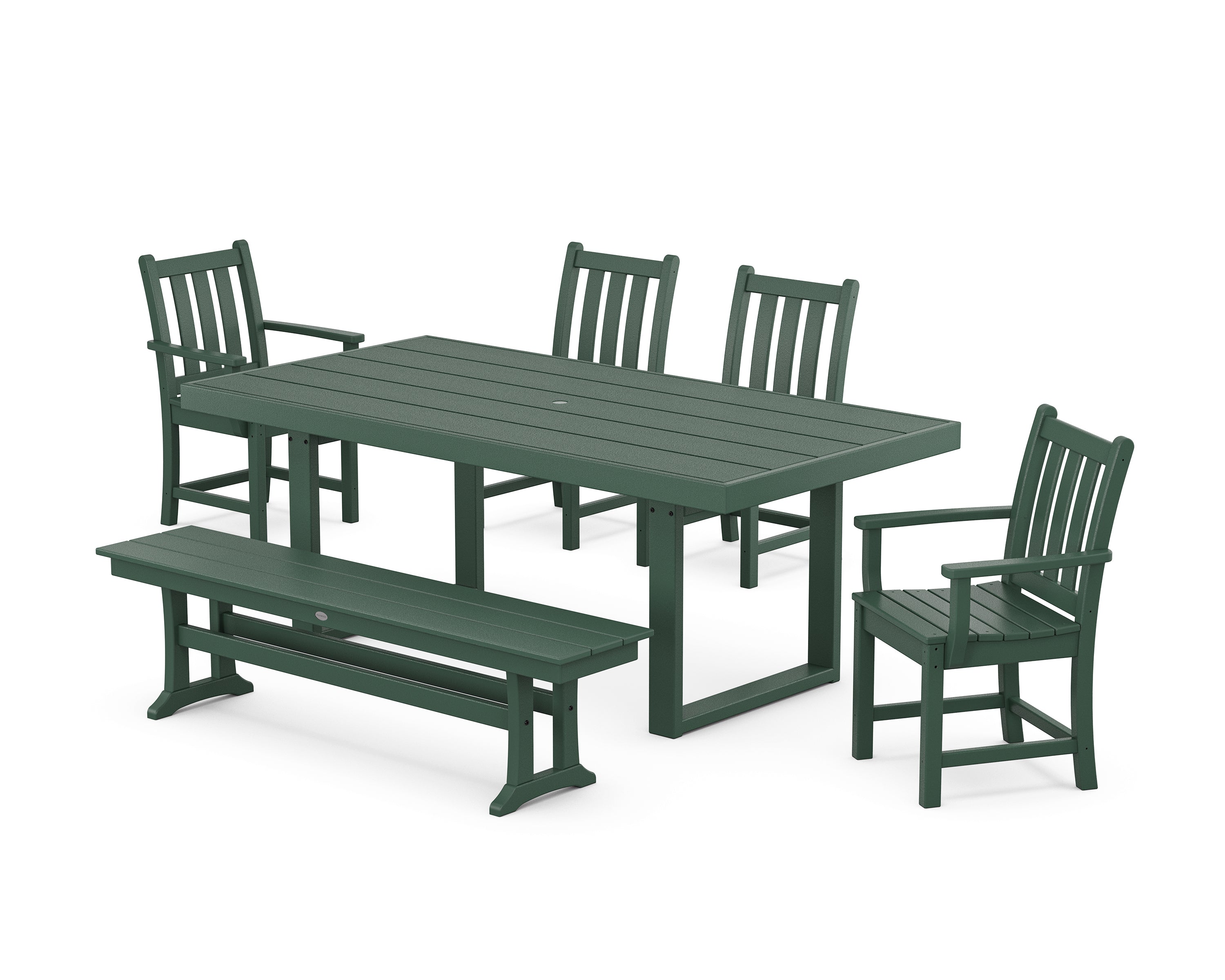 POLYWOOD Traditional Garden 6-Piece Dining Set in Green