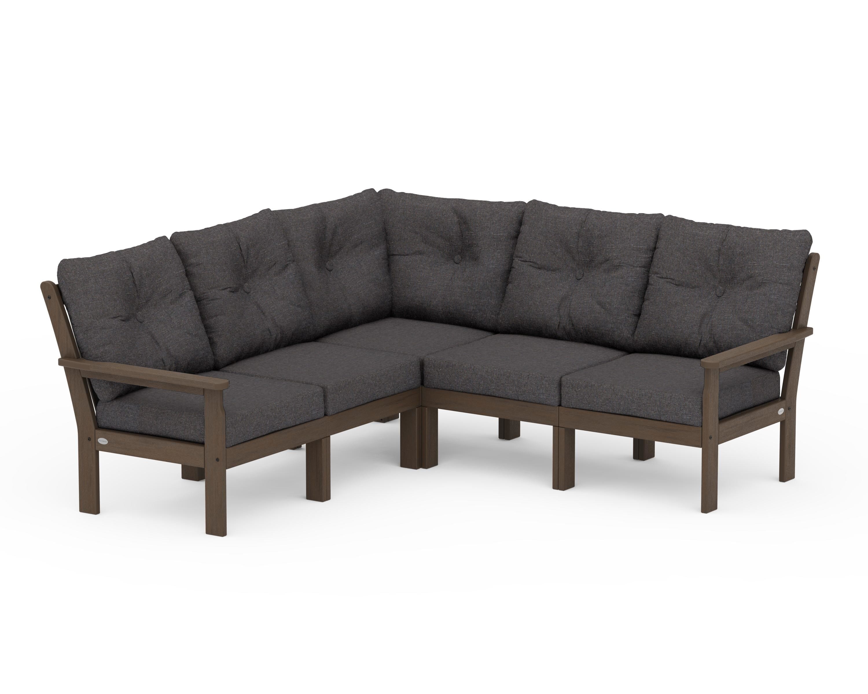 POLYWOOD Vineyard 5-Piece Sectional in Kona / Ash Charcoal