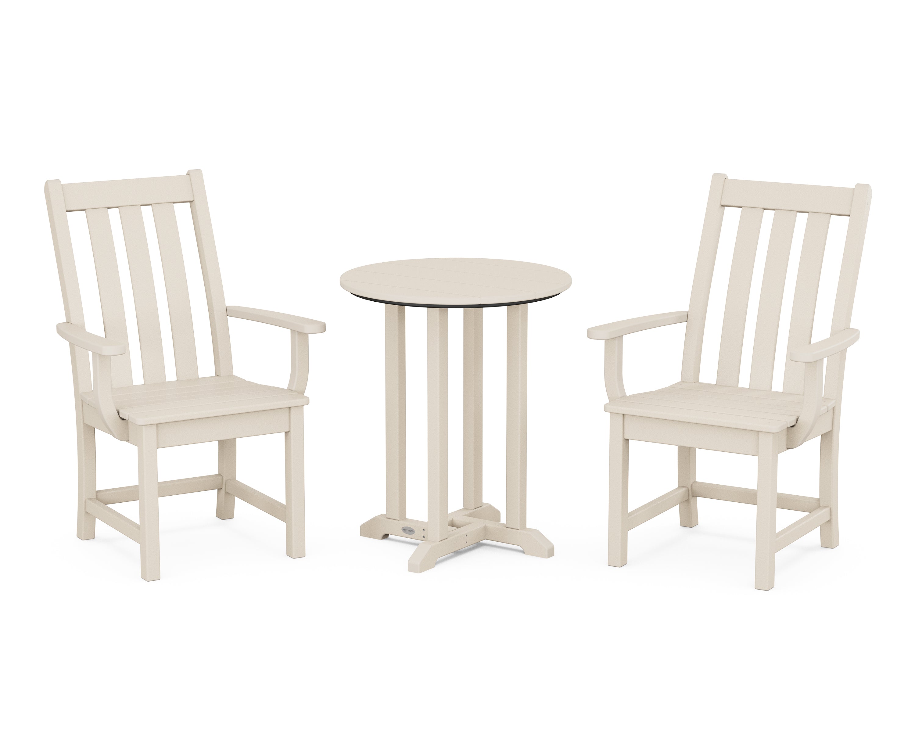 POLYWOOD Vineyard 3-Piece Round Bistro Dining Set in Sand