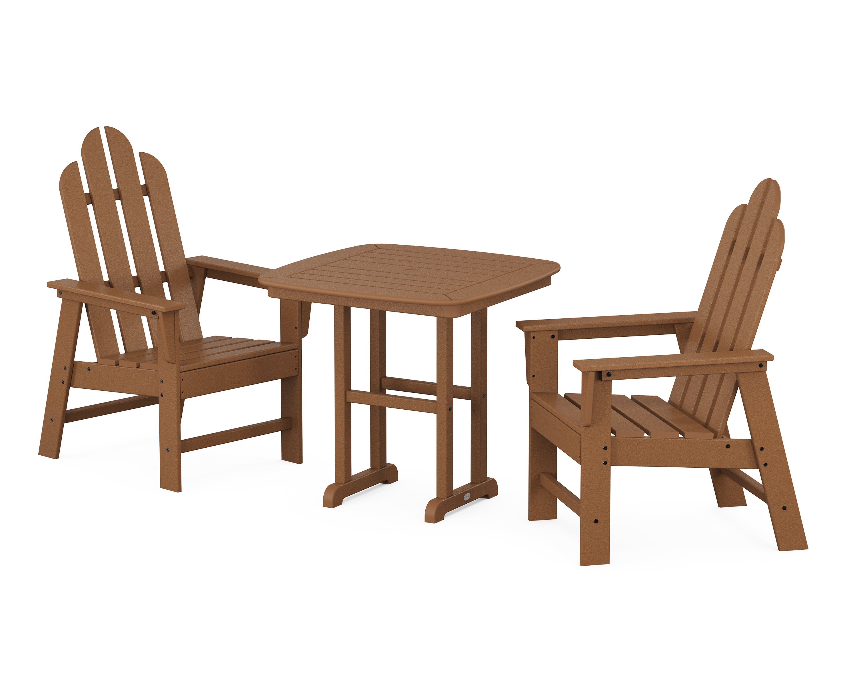POLYWOOD Long Island 3-Piece Dining Set in Teak
