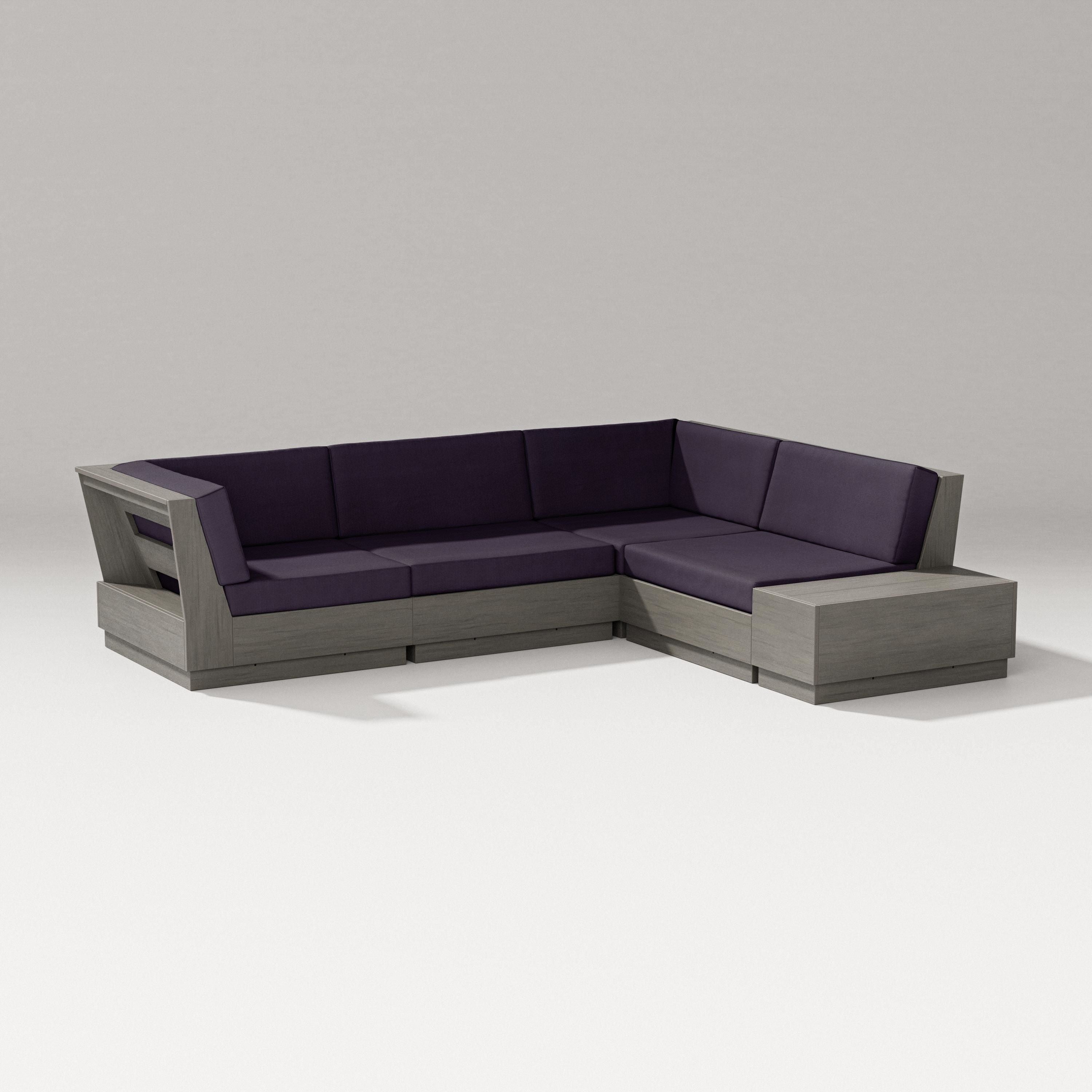 PW Designer Series Elevate Corner Sectional in Driftwood / Navy Linen