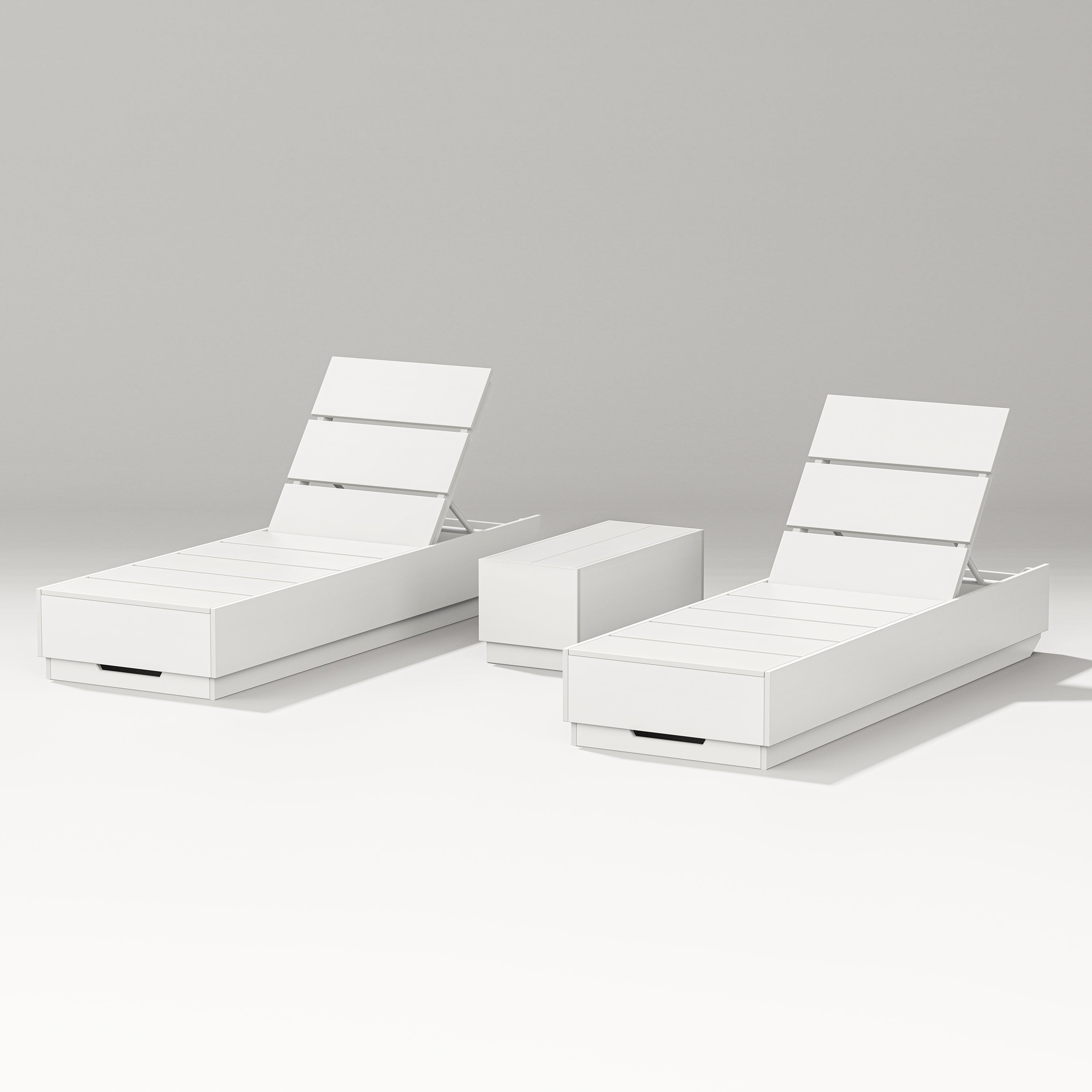 POLYWOOD Designer Series Elevate 3-Piece Chaise Lounge Set in Vintage White
