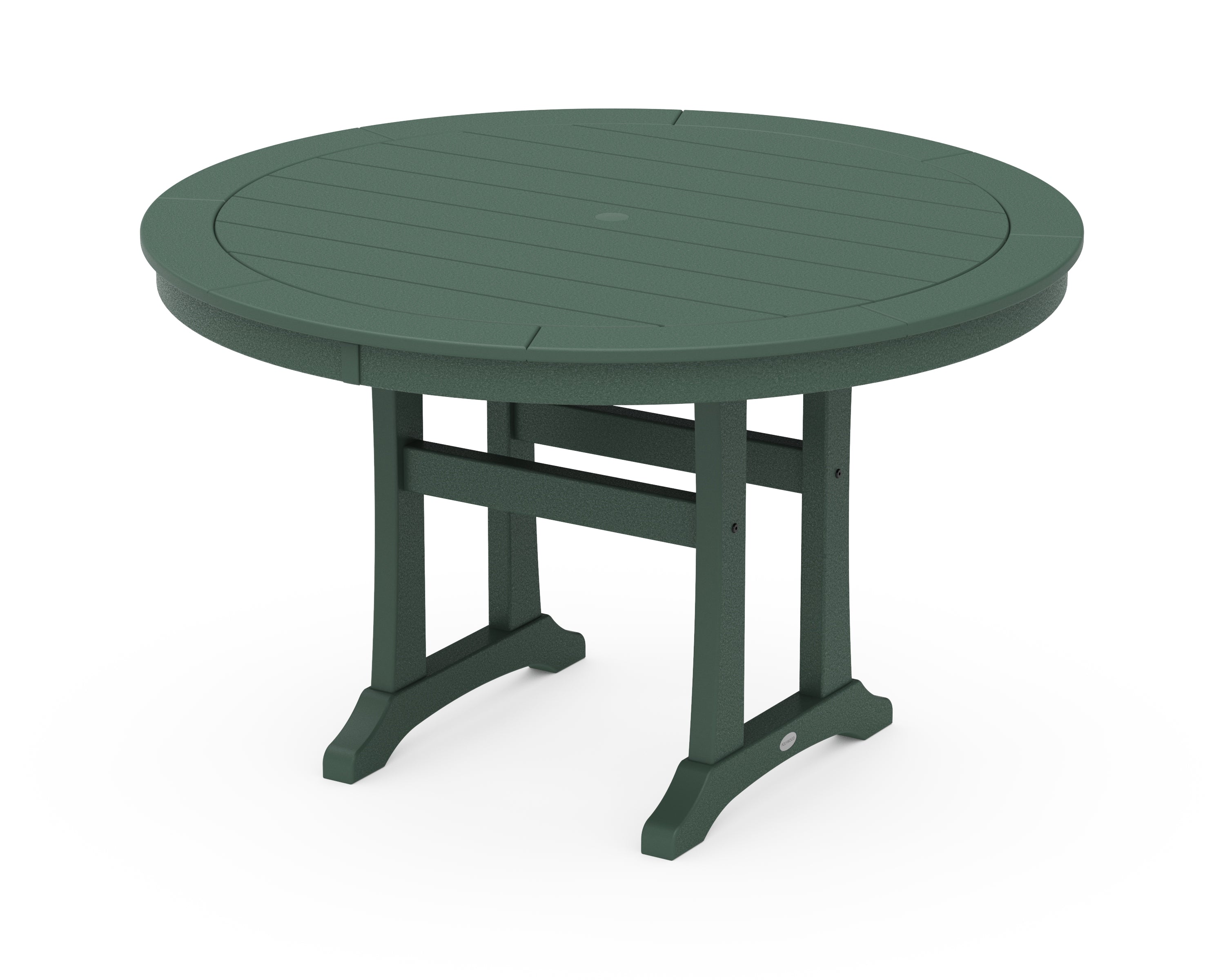 POLYWOOD Nautical Trestle 48" Round Dining Table in Green