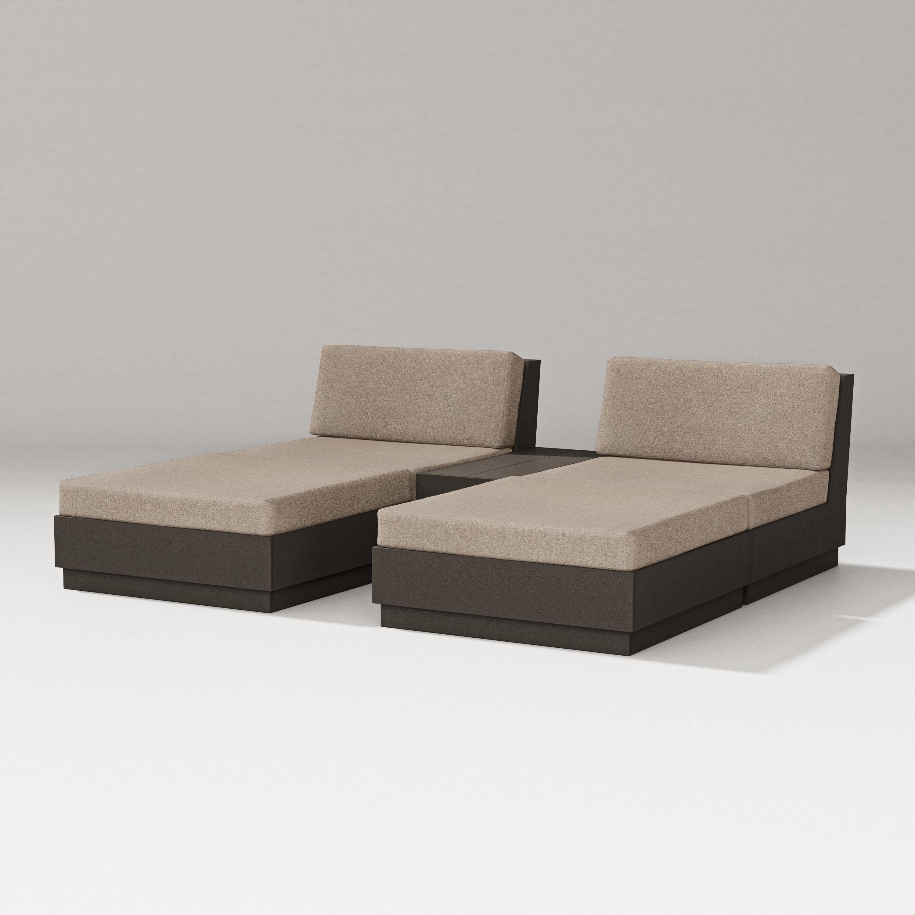 PW Designer Series Elevate Double Chaise Set in Vintage Coffee / Spiced Burlap