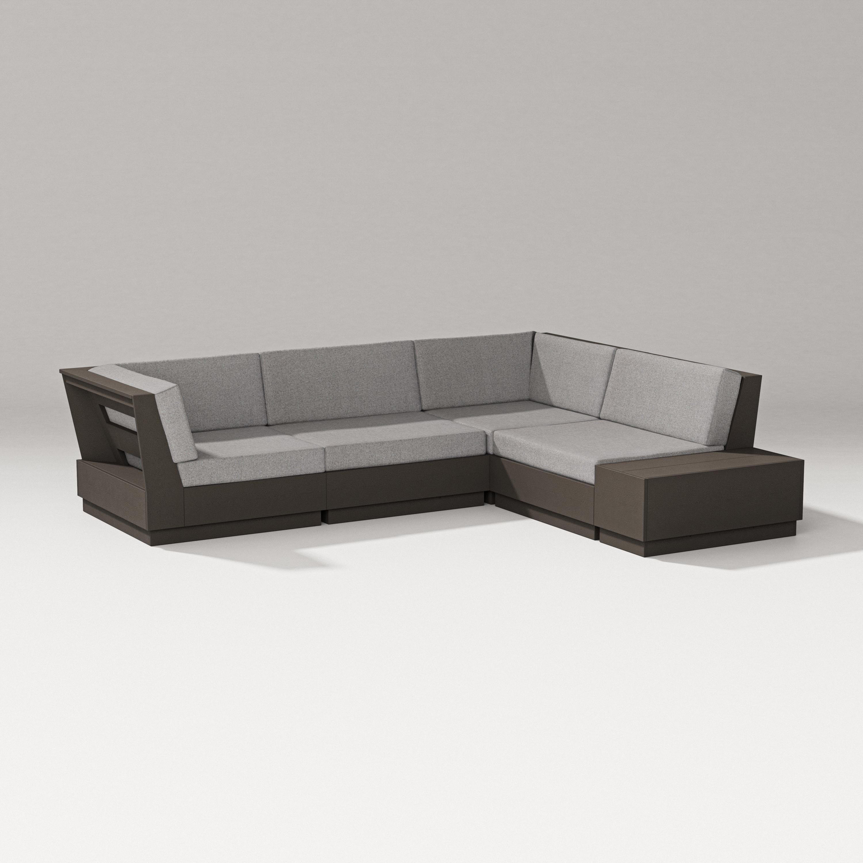 PW Designer Series Elevate Corner Sectional in Vintage Coffee / Grey Mist