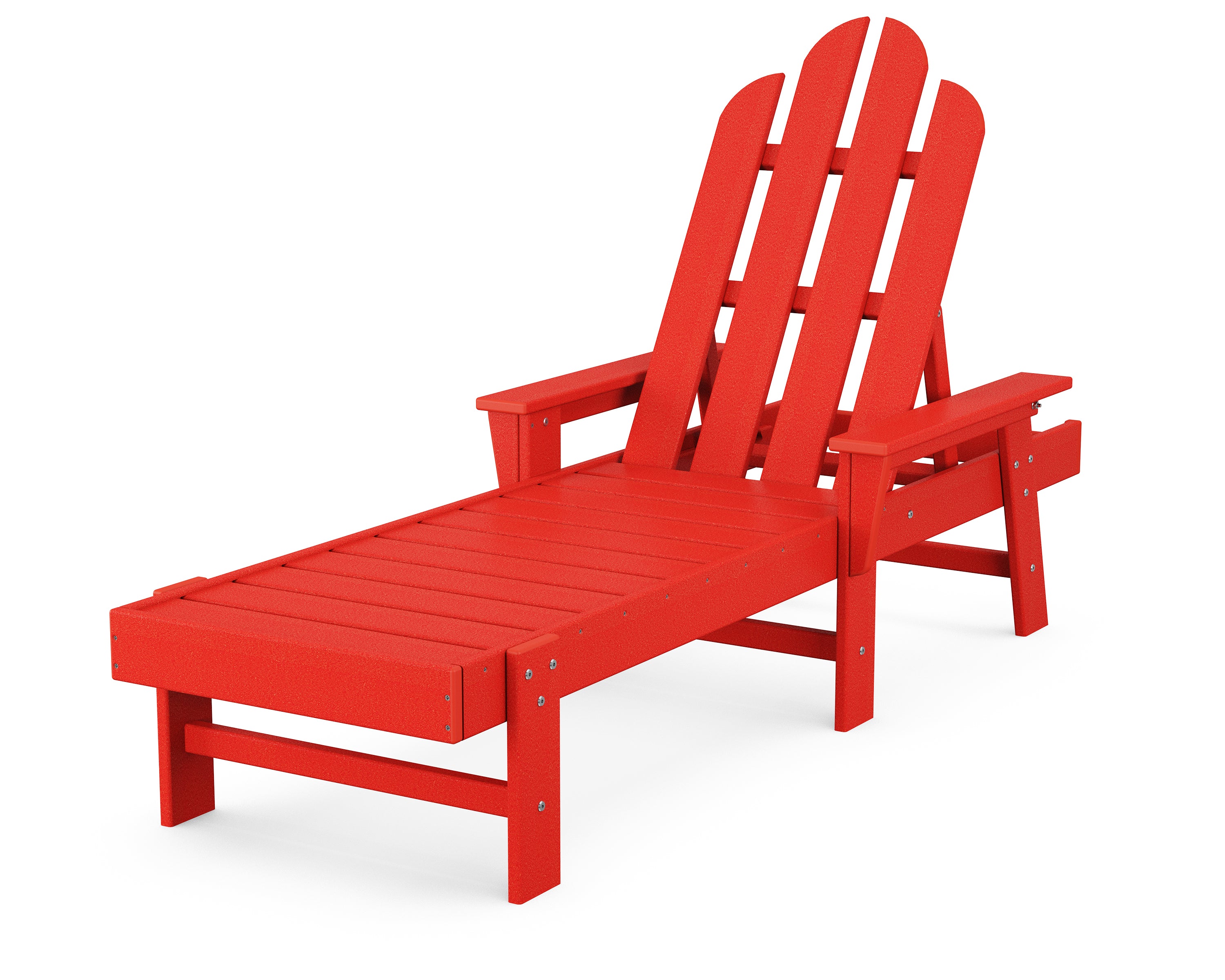 POLYWOOD Long Island Chaise in Sunset Red
