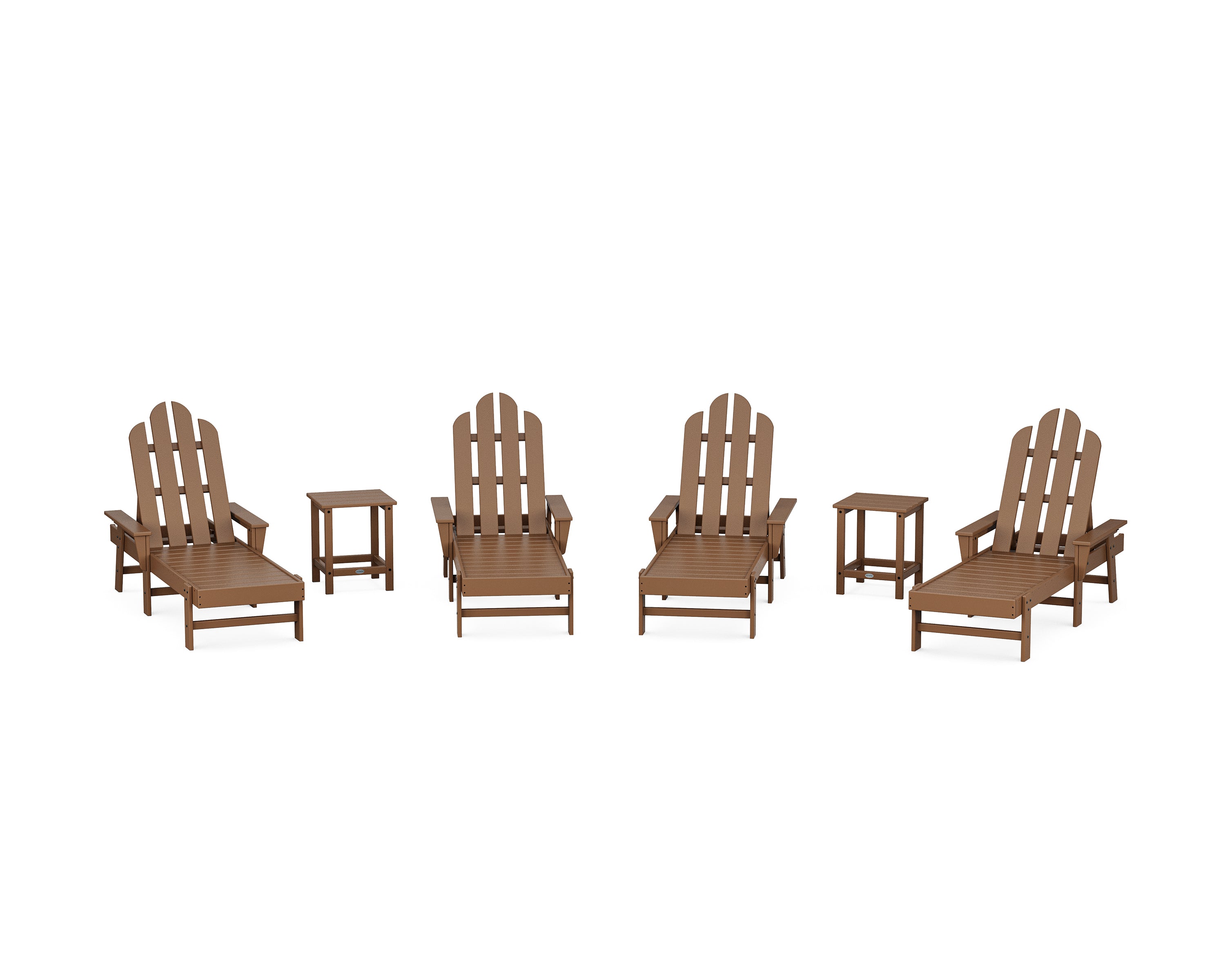 POLYWOOD Long Island Chaise 6-Piece Set in Teak