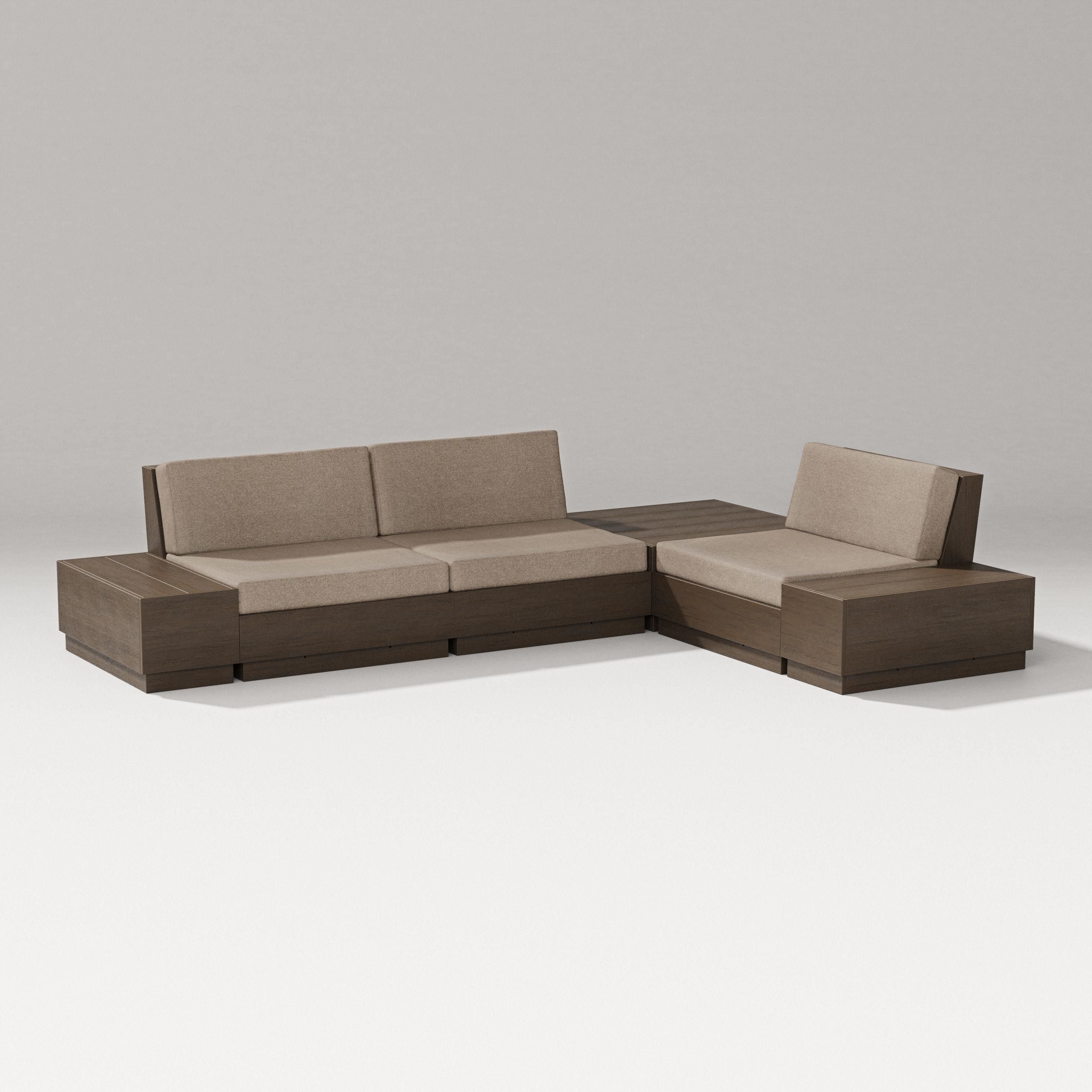 PW Designer Series Elevate 6-Piece Corner Sectional in Kona / Spiced Burlap