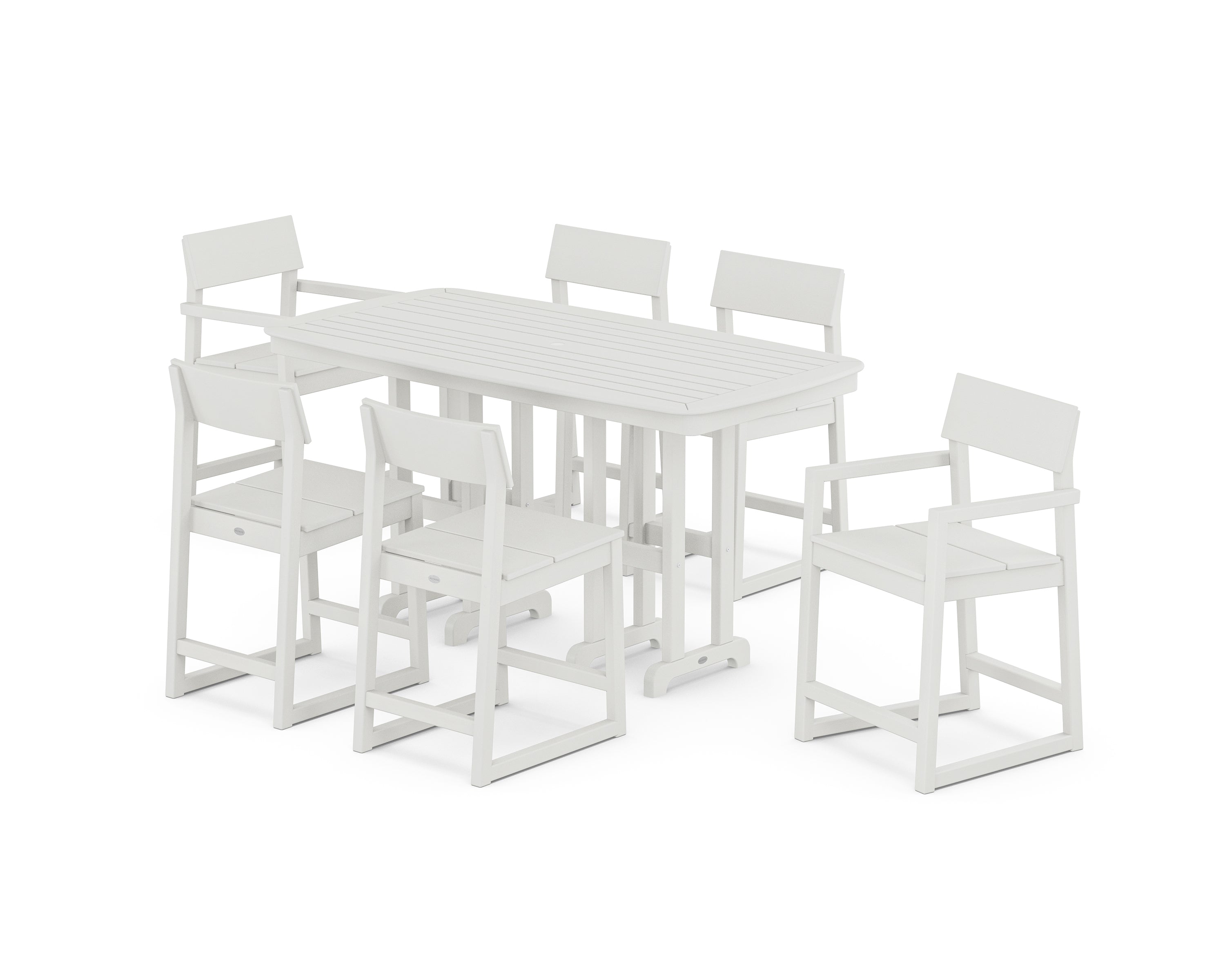 POLYWOOD EDGE 7-Piece Counter Set in Vintage White