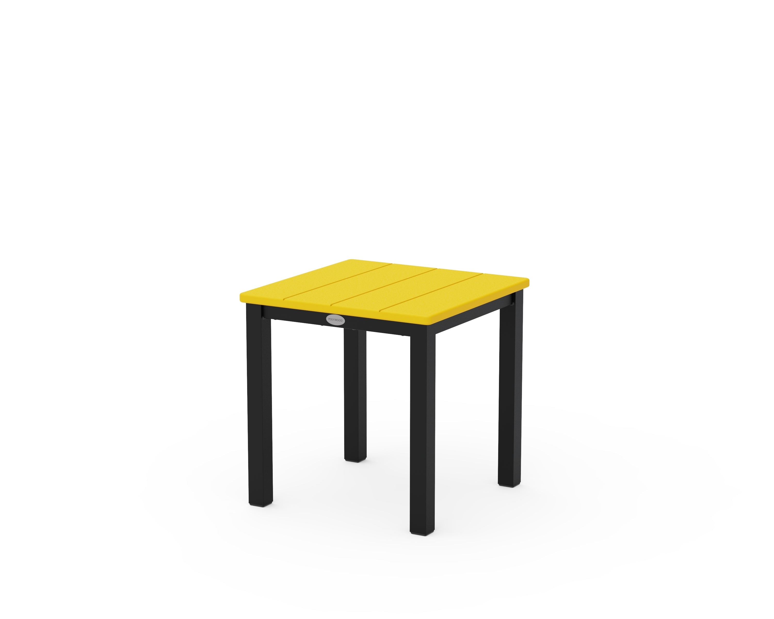 POLYWOOD Main Street 18" Side Table in Black / Lemon