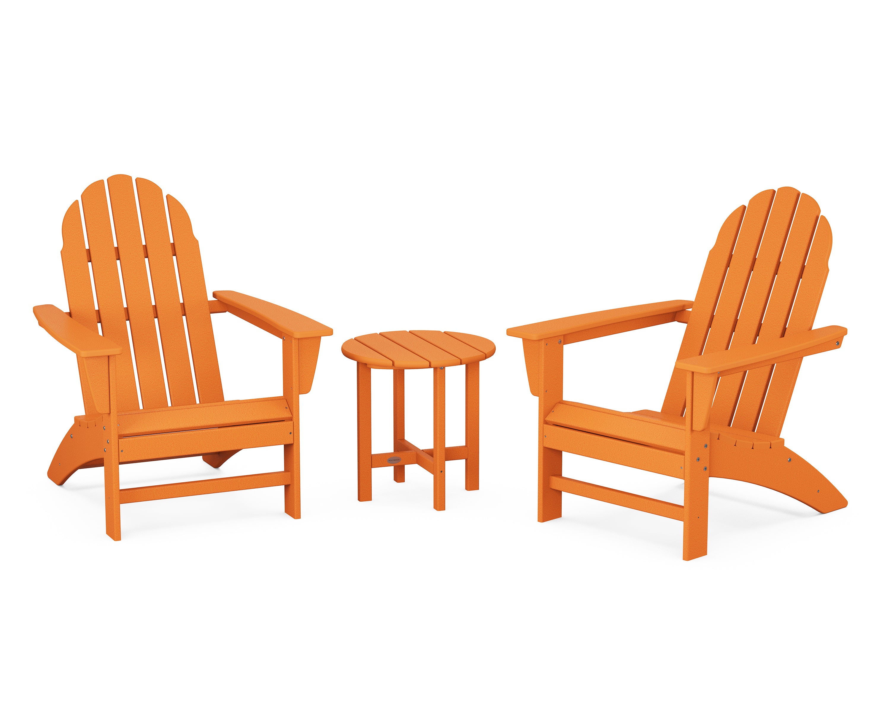 POLYWOOD Vineyard 3-Piece Adirondack Set in Tangerine