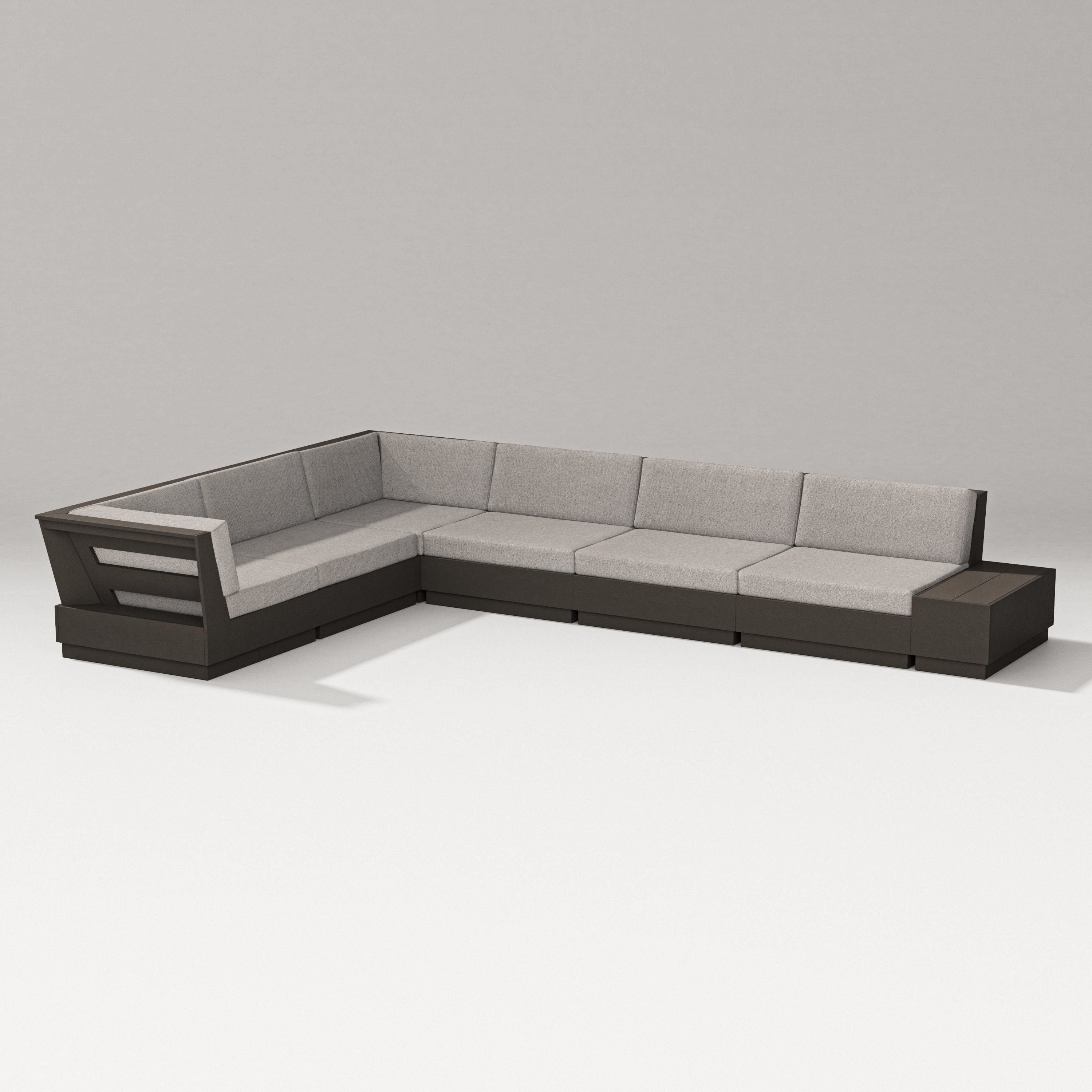 PW Designer Series Elevate 7-Piece Corner Sectional in Vintage Coffee / Weathered Tweed