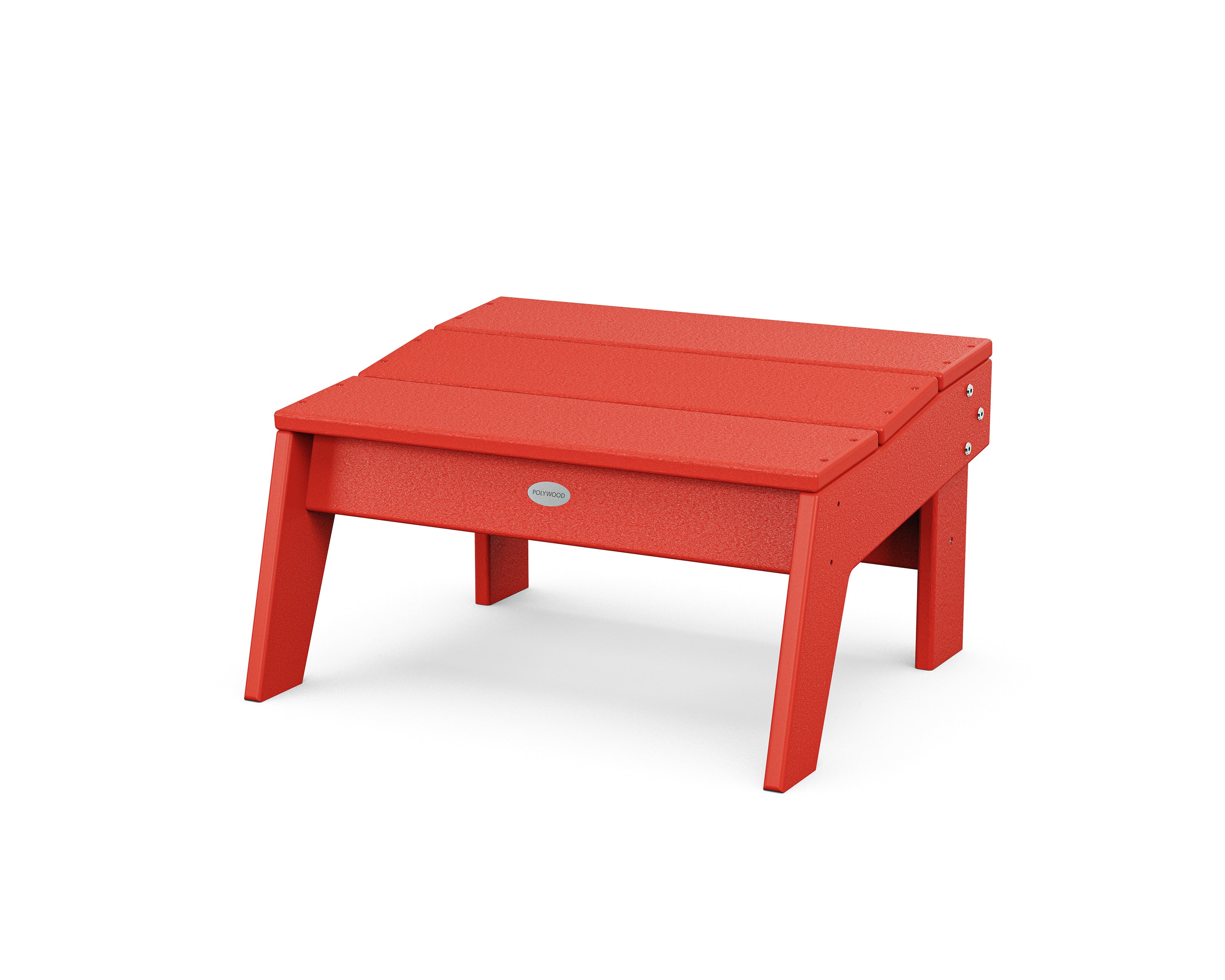 POLYWOOD Modern Studio Oversized Ottoman in Sunset Red