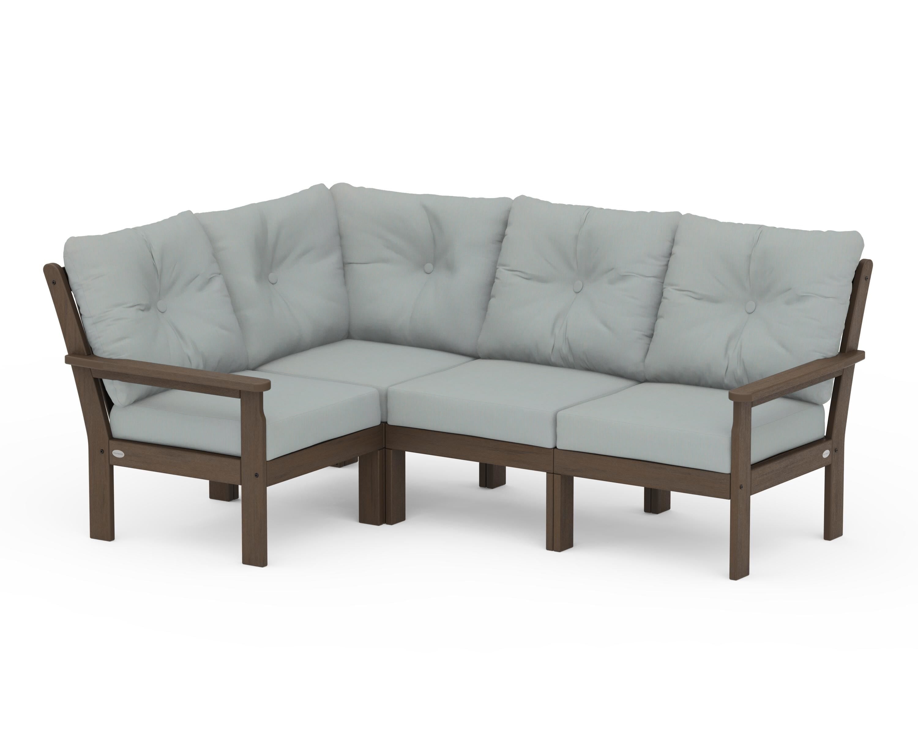 POLYWOOD Vineyard 4-Piece Sectional in Kona / Spa