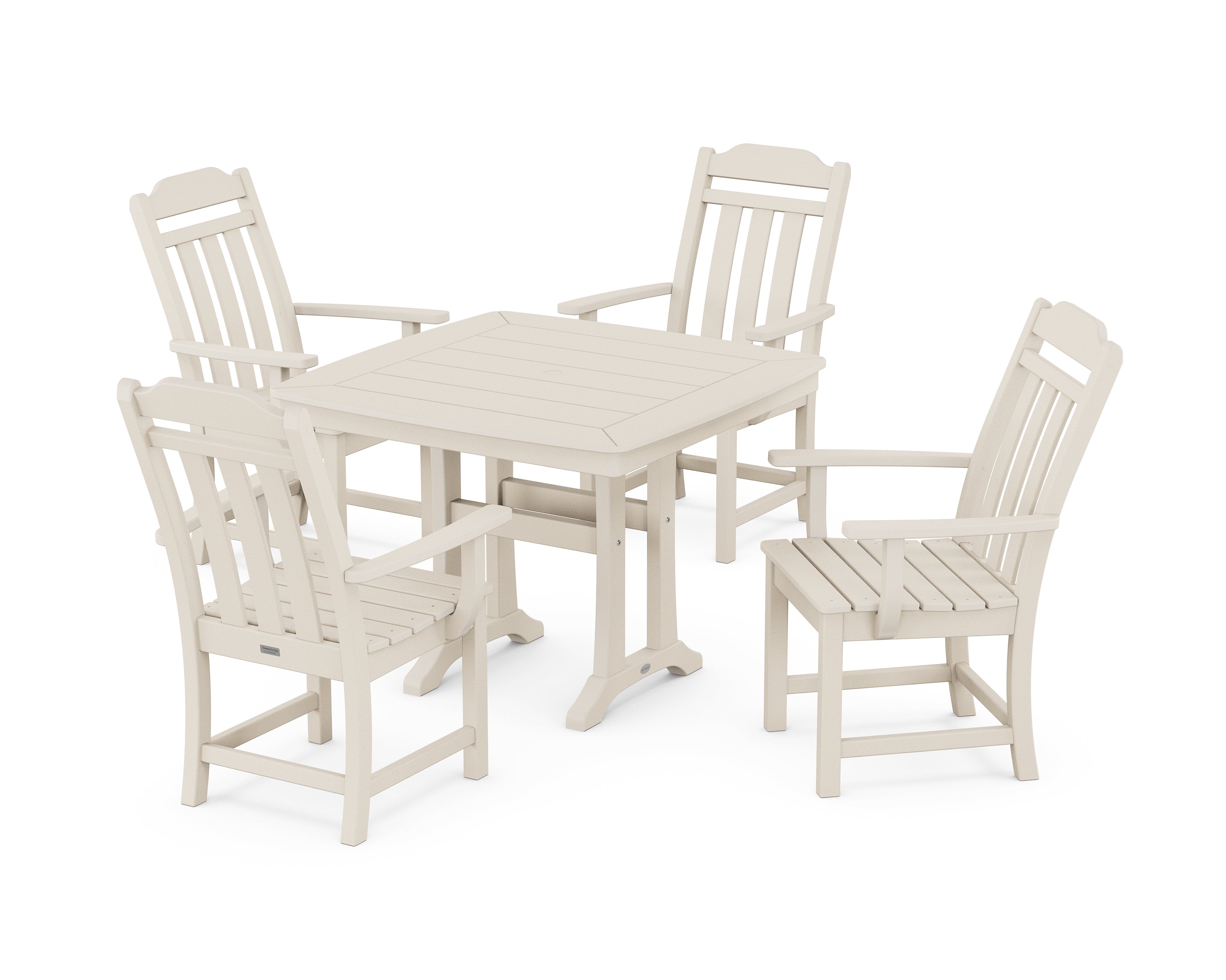 Country Living Cottage 5-Piece Dining Set with Trestle Legs in Sand